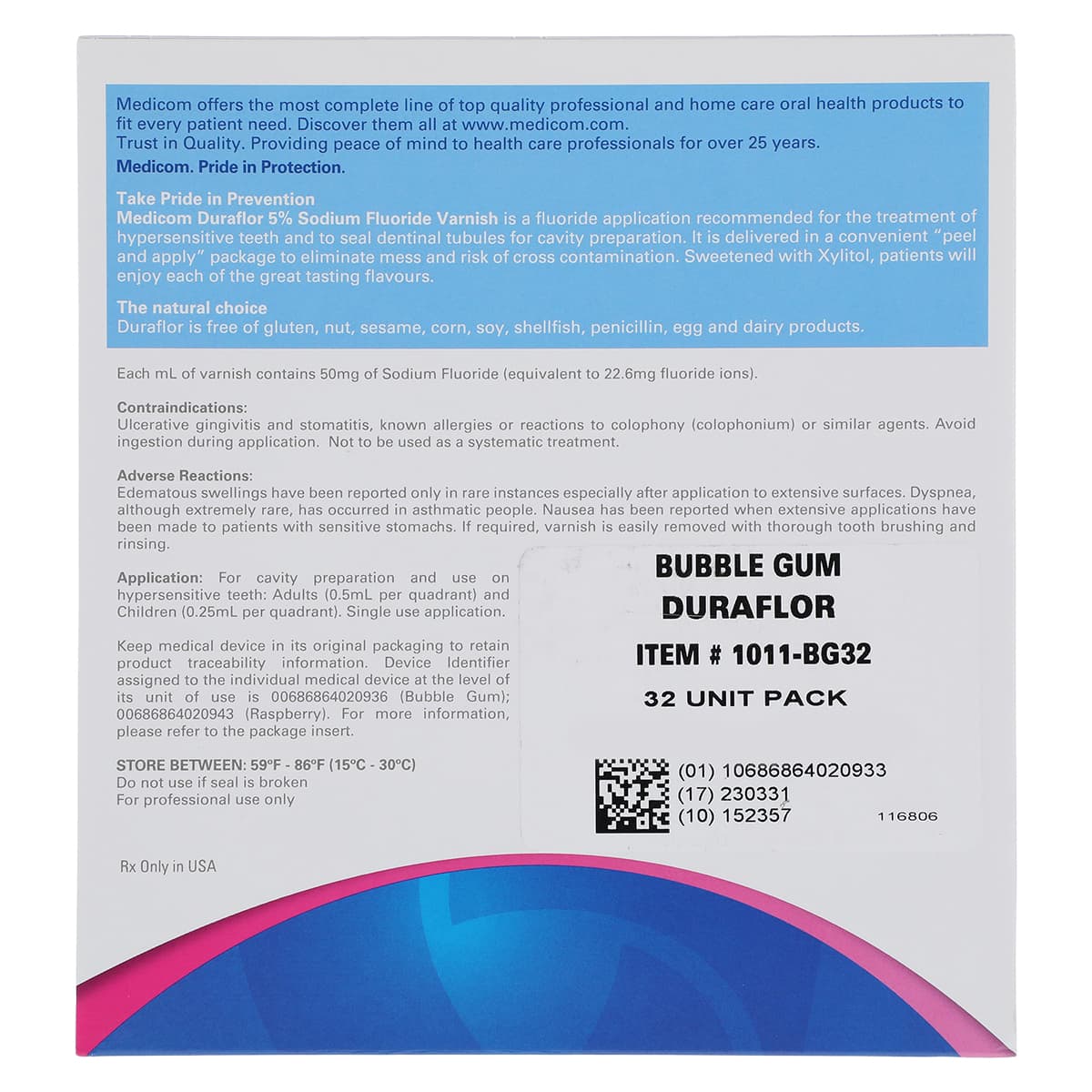 Duraflor 5% Sodium Fluoride Varnish, Bubble Gum, Unit Dose 0.25 mL, 32/Pack, 1011-BG32 thumbnail 3
