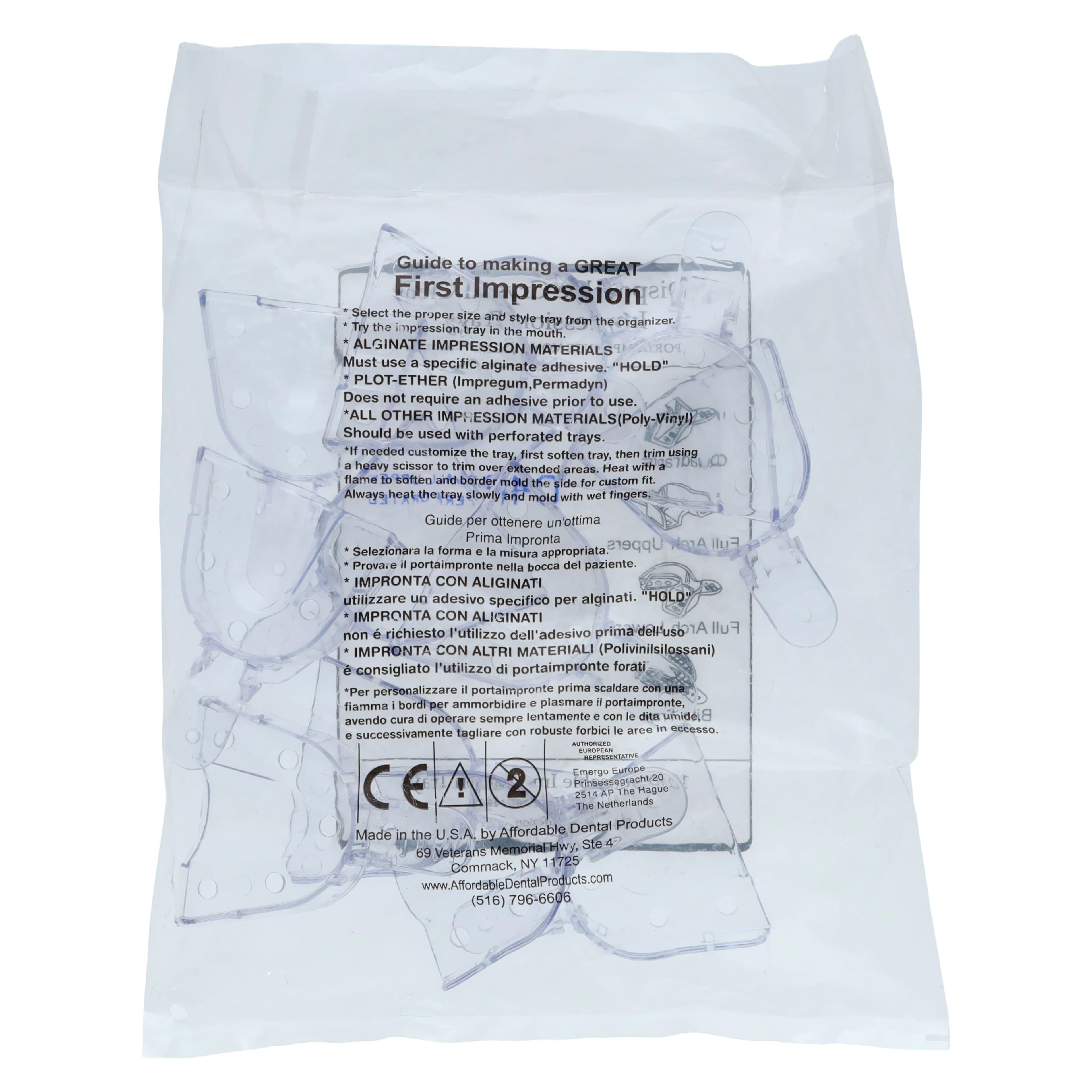 Crystal Disposable Impression Trays, Full Arch Upper, Small (#4P), Perforated, 12/Pkg, 04P9 thumbnail 4