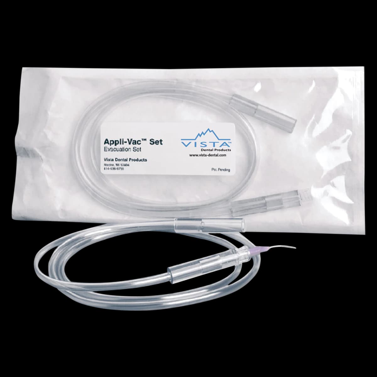Vista Apex Micro Aspirator Evac Set, Untipped Luer HVE Adapter with 40" Extension, 24/Box, #315230 - Micro Aspiration Evac Sets - Image 1
