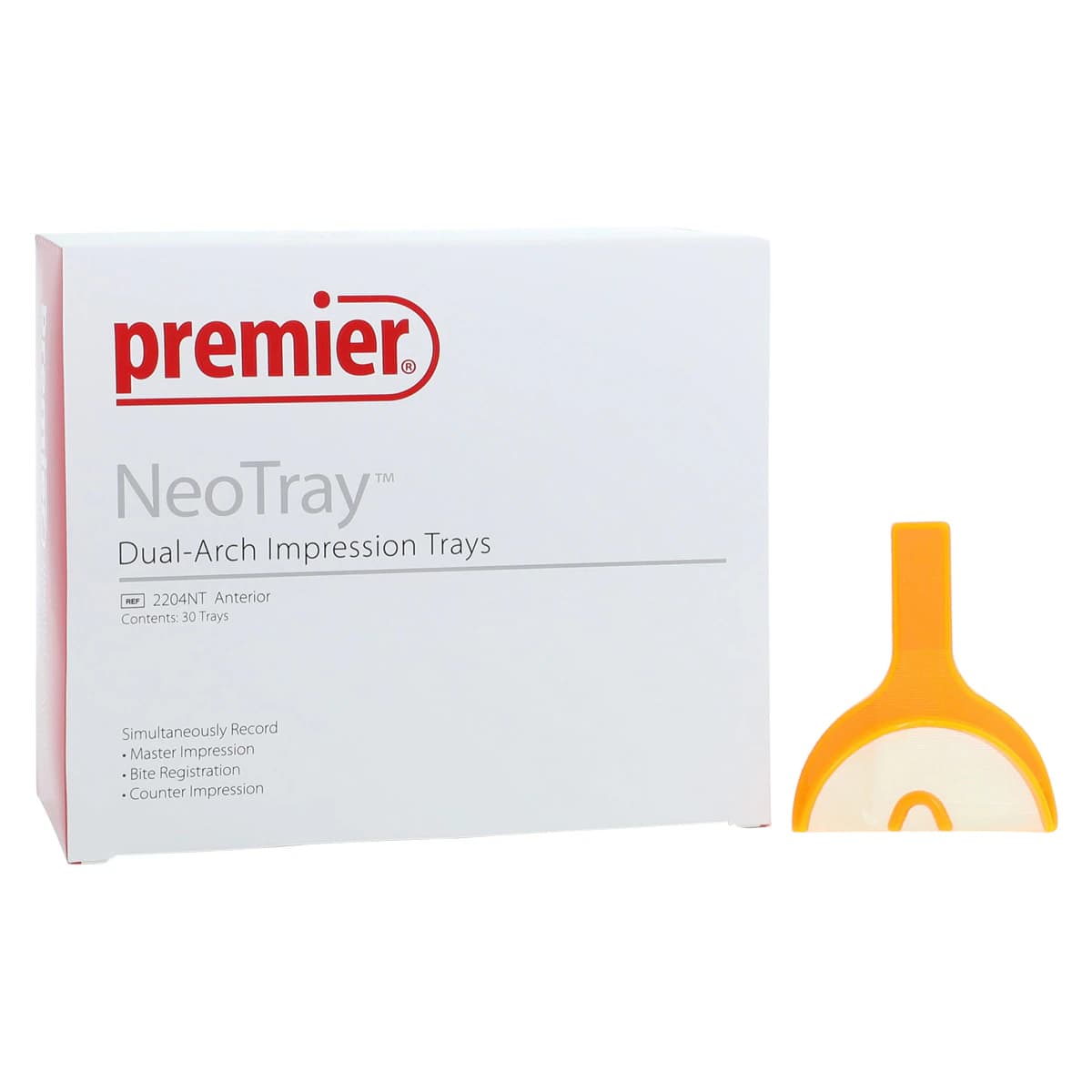 Premier NeoTray Anterior Triple Bite Impression Trays, 30/Box, 2204NT - Neotray Anterior 30Bx - Image 1