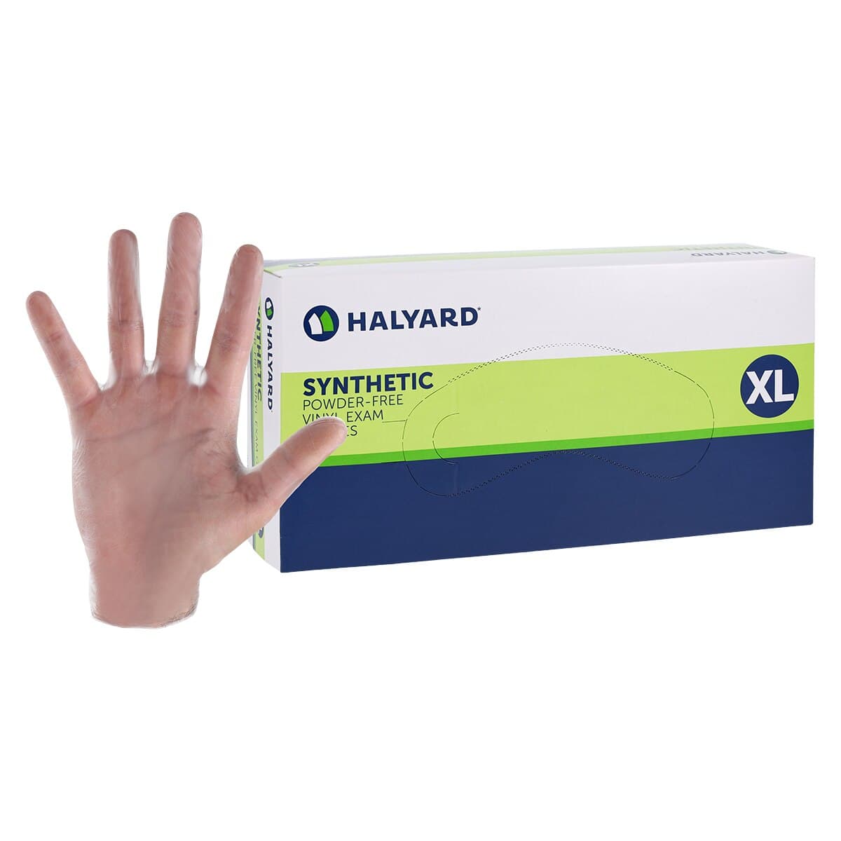 Halyard Safeskin PF Synthetic Vinyl Exam Gloves, XL, Clear, Non-Sterile, Powder-Free, Case of 10 thumbnail 2