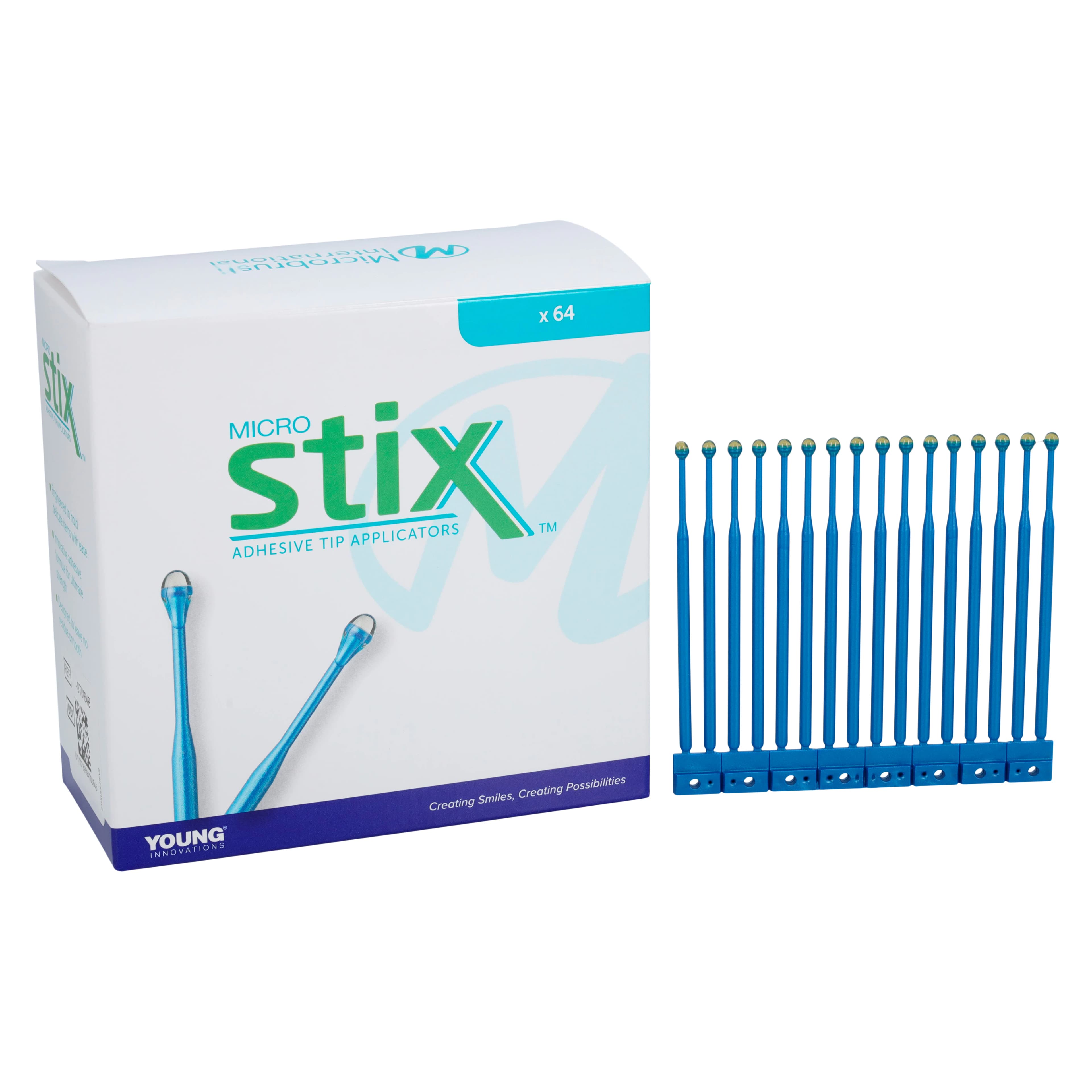 Micro-Stix Adhesive Tip Applicators, Original Hold, Blue, 64/Pk, STIX64B - Micro-Stix Adhesive Tip Applicators 64/Pk Blue - Image 1