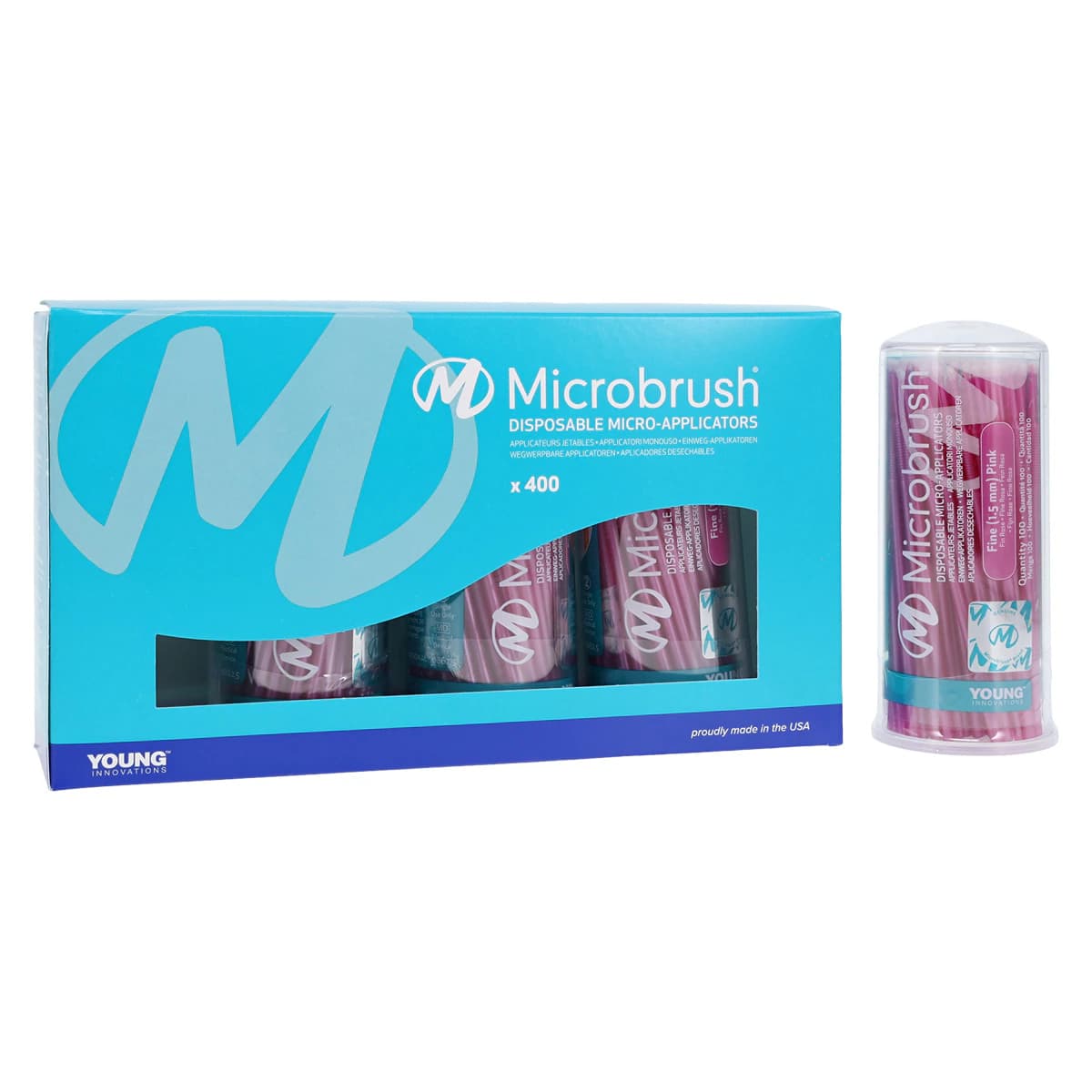 Microbrush Bendable Micro Applicator, Fine, Pink, 400/Pk (4 Tubes of 100), MFP400 thumbnail 2