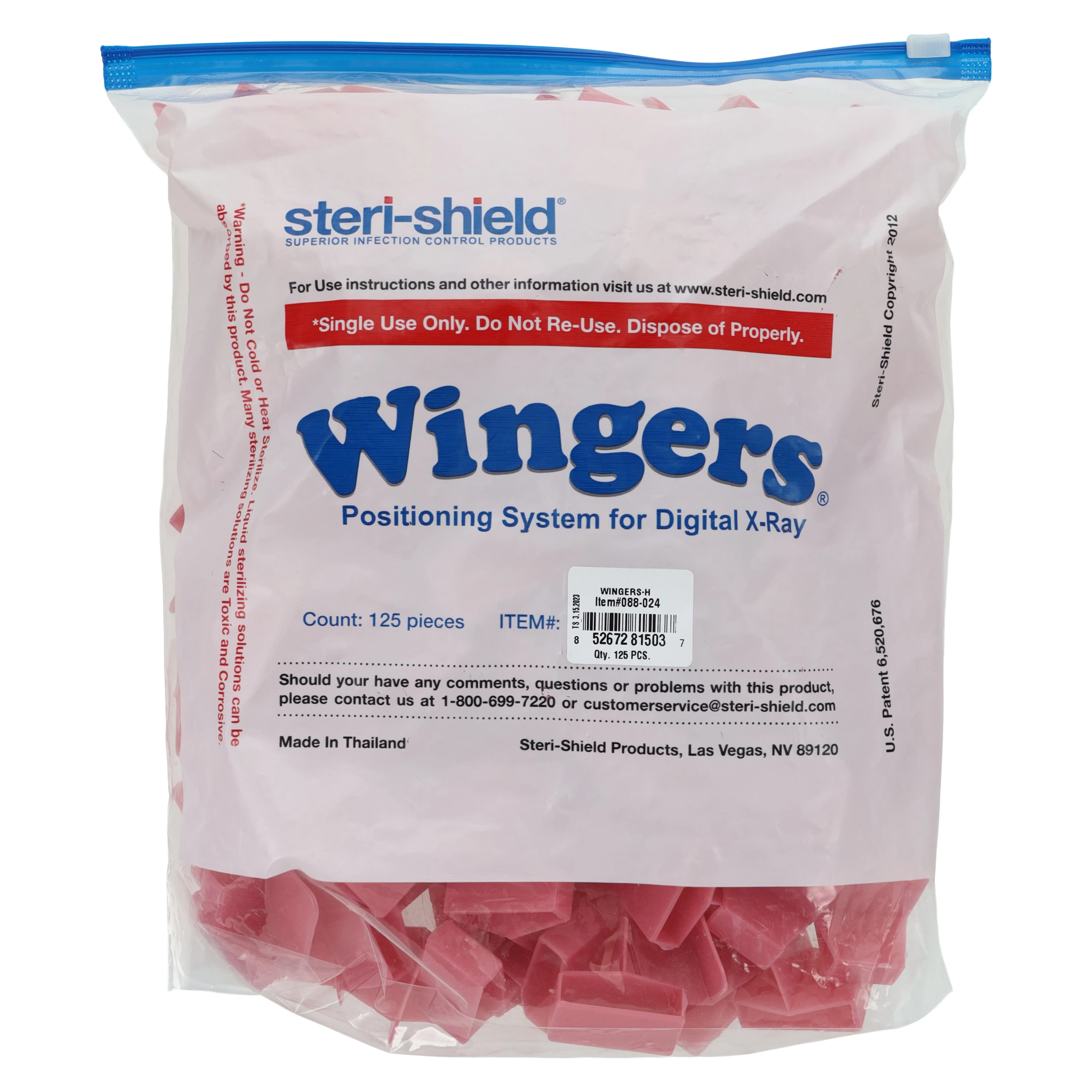 Steri-Shield Wingers-H Digital Sensor Holder, Horizontal Bitewing, Large, Pink, Disposable, 125/Box thumbnail 5