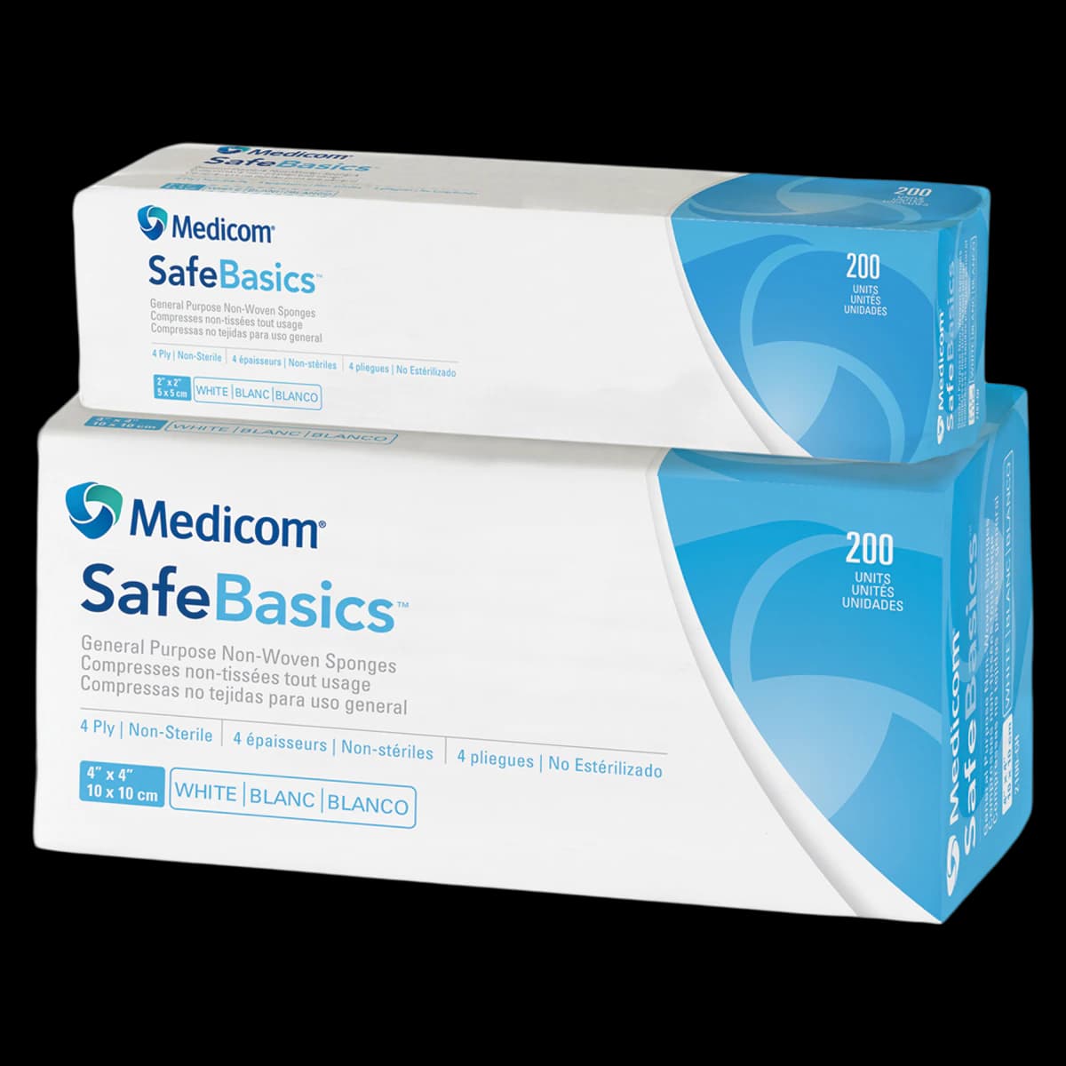 SafeBasics Nonwoven Sponges, 4" x 4", 4-Ply, Non-Sterile, 2000/Case - Safebasics® Nonwoven Sponges, Nonsterile - 4" x 4", 2000/Pkg - Image 1