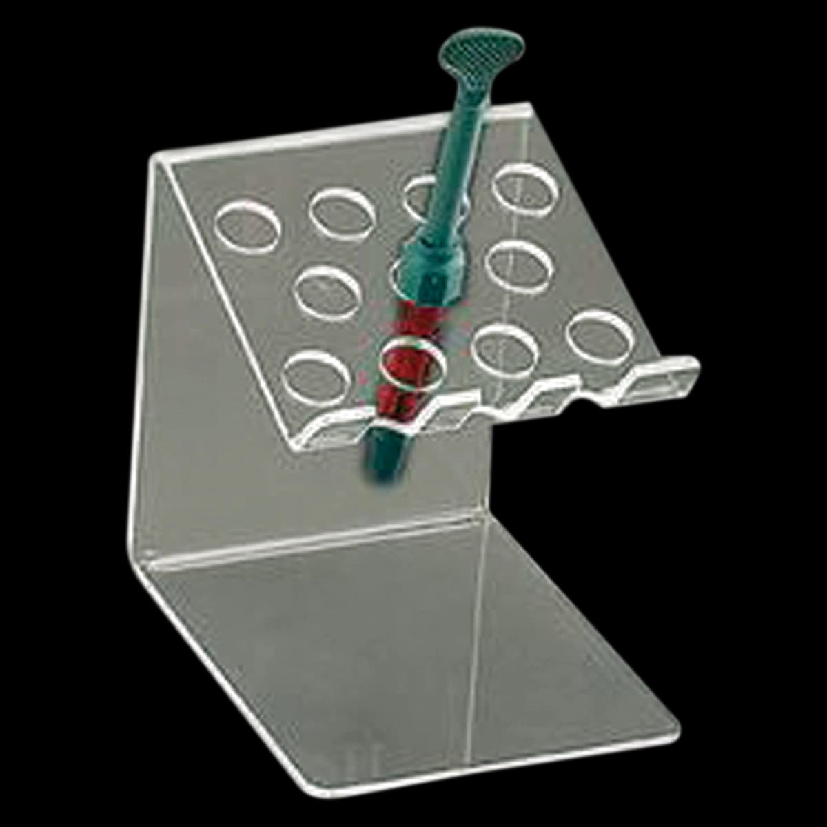 Plasdent Small Composite Material Organizer, Clear Acrylic, 14 Syringe Capacity, 4"W x 5-1/8"H x 4-1/4"D, Model 1210 - Plasdent - Small Composite Material Organizer - Clear, 14 syringe capacity, 4" W, 1210 - Image 1