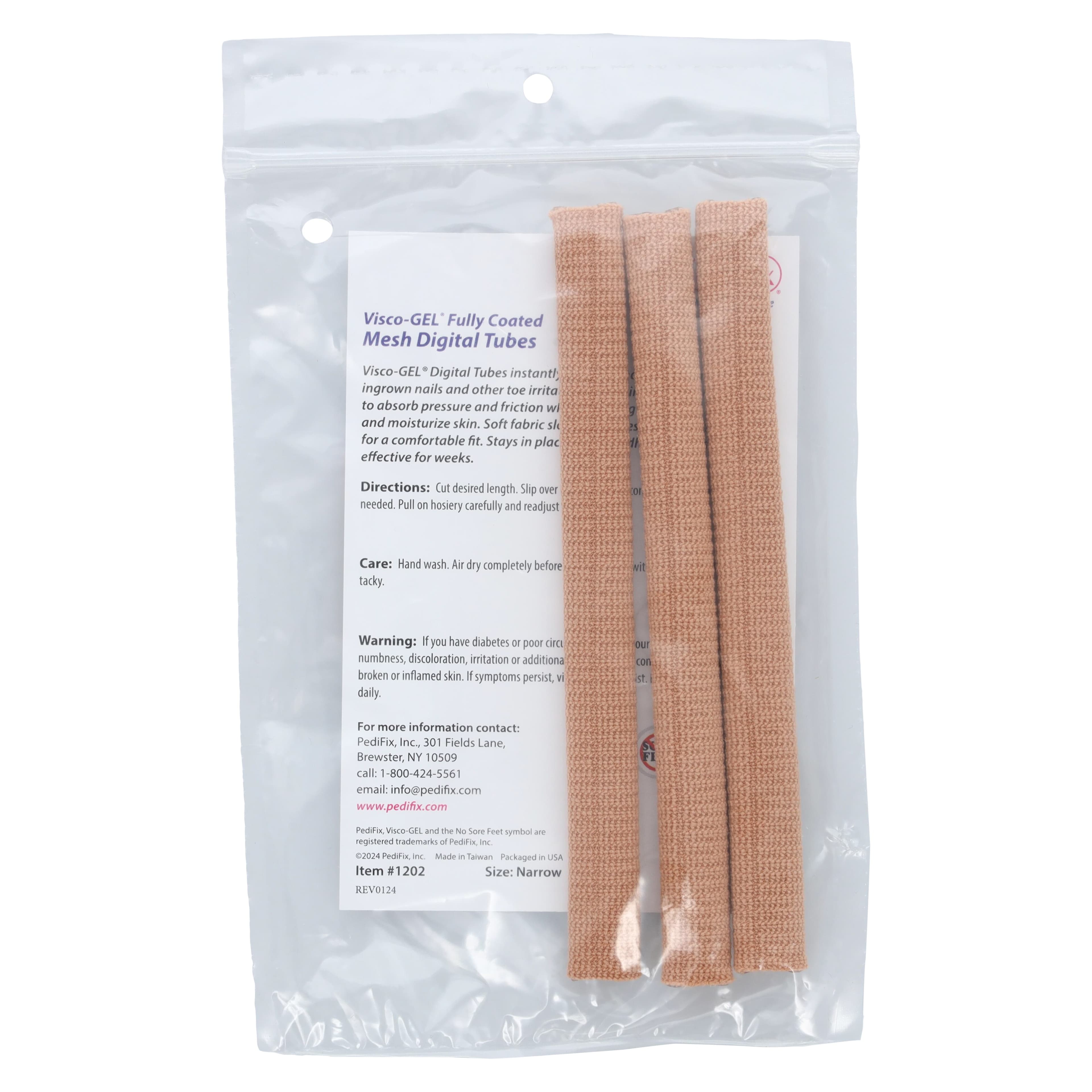 Pedifix M-Gel Mesh Digi Tube, Visco-Gel Ribbed Fabric Finger/Toe Tube, 0.5" x 6" thumbnail 4