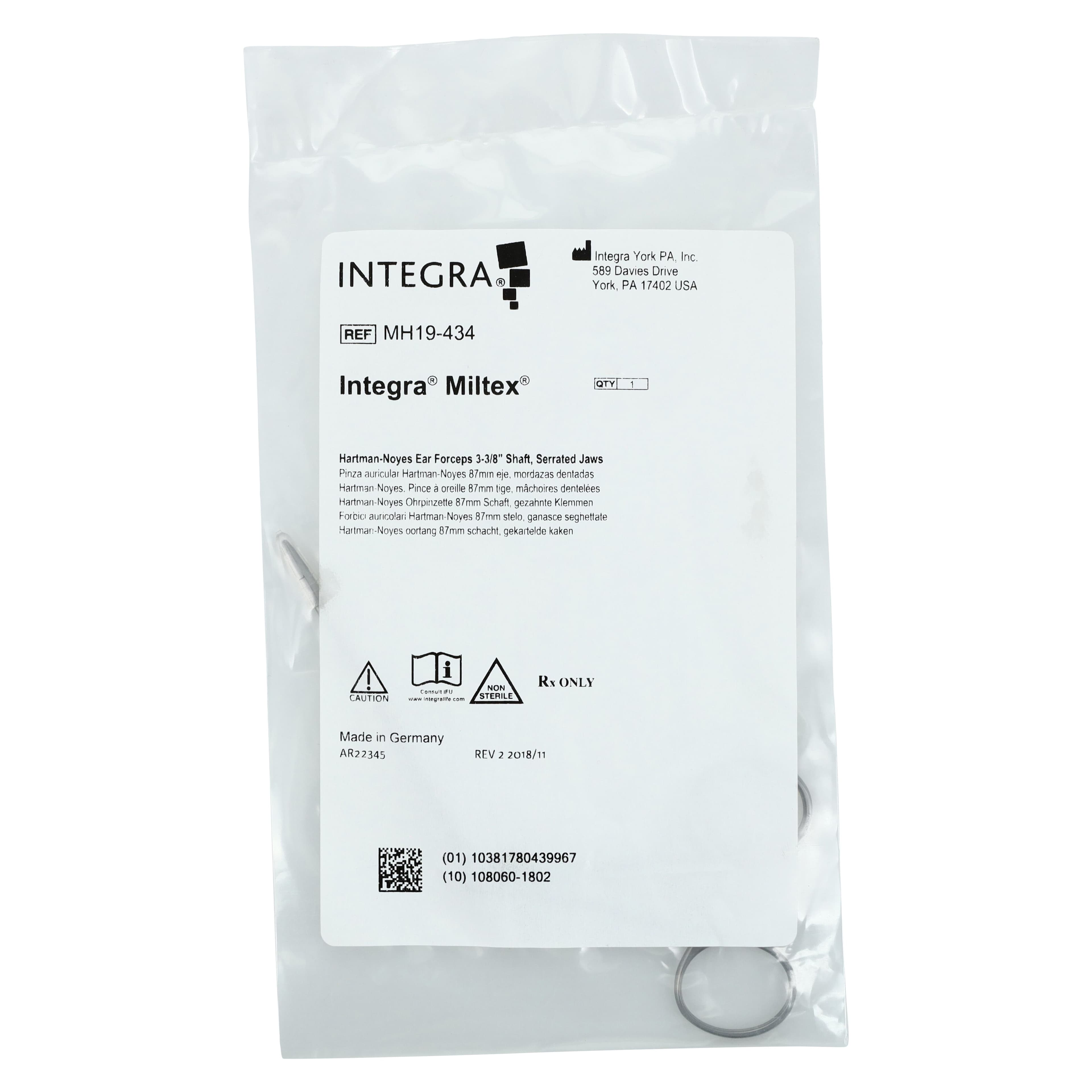Miltex Meister-Hand Hartman-Noyes Alligator Forcep, 3-1/4" Serrated, Stainless Steel, Autoclavable thumbnail 6