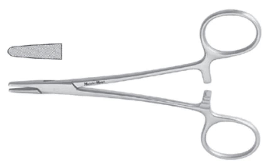 Meister-Hand Brown Needle Holder, Fine Serration, 5-1/4" Stainless Steel - MH Needle Holder Brown Fine - Image 1