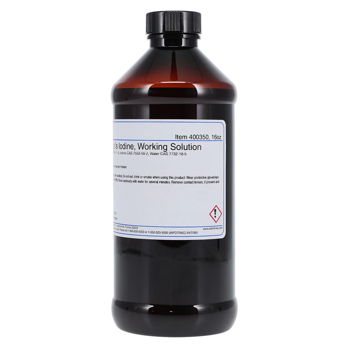 Lugol's Iodine Solution 1%, 16 oz Bottle (Gram Stain Reagent) thumbnail 2