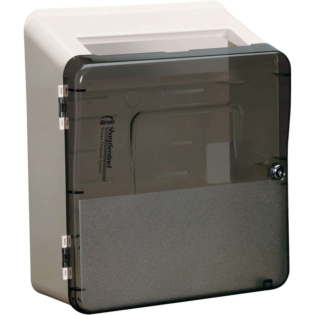 Sentinel Sharps Cabinet, Beige/Gray, 15" x 7" x 16-3/4", Locking, ABS Plastic, for Containers 333, with 2 Universal Keys, Wall Mount, Each - Cabinet Wall f/Sharps w/Lock - Image 1