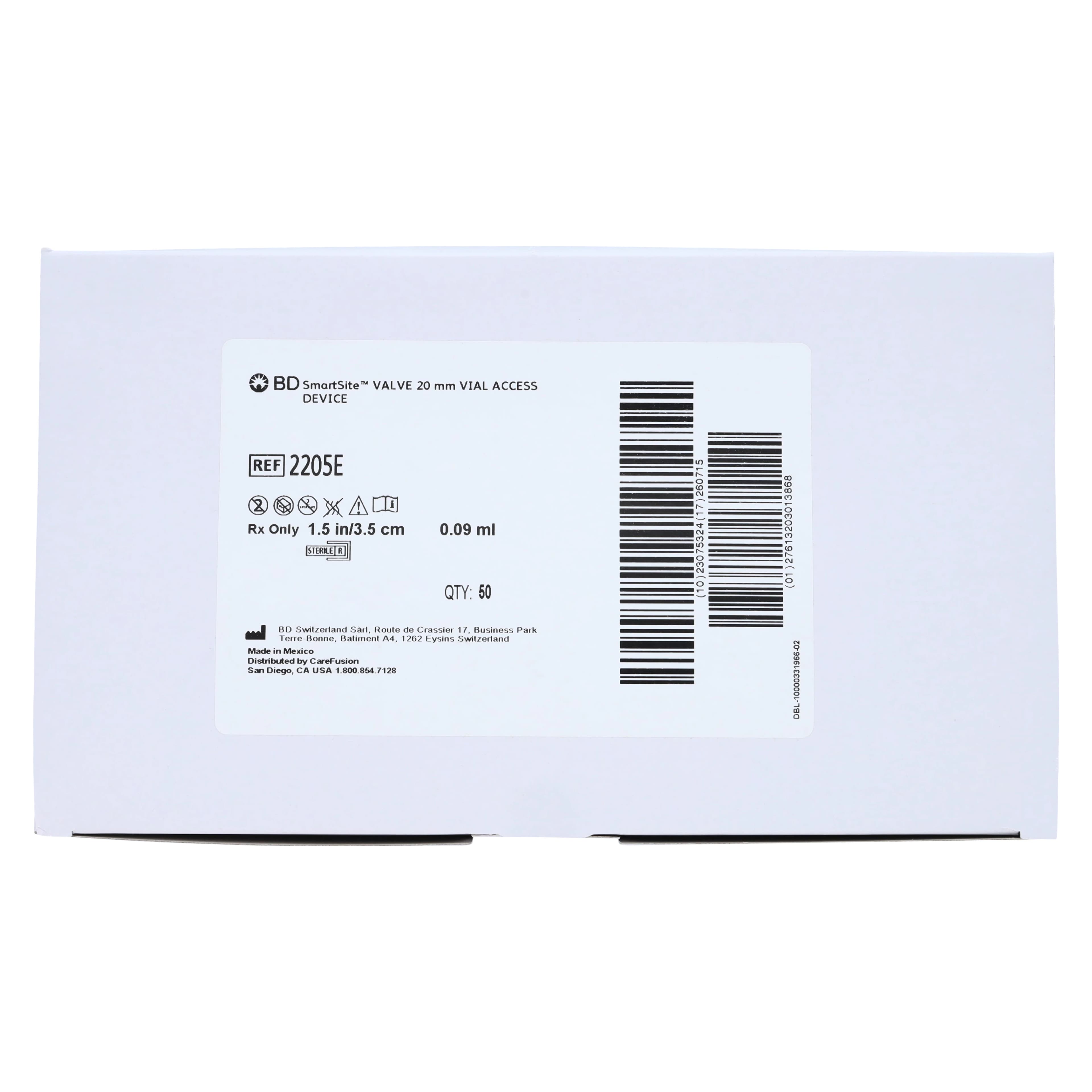 Carefusion IV Vial Access Device, Needleless, SmarSite Valve, 0.09mL Priming Volume, Non-DEHP, Latex-Free, 100/Case thumbnail 4