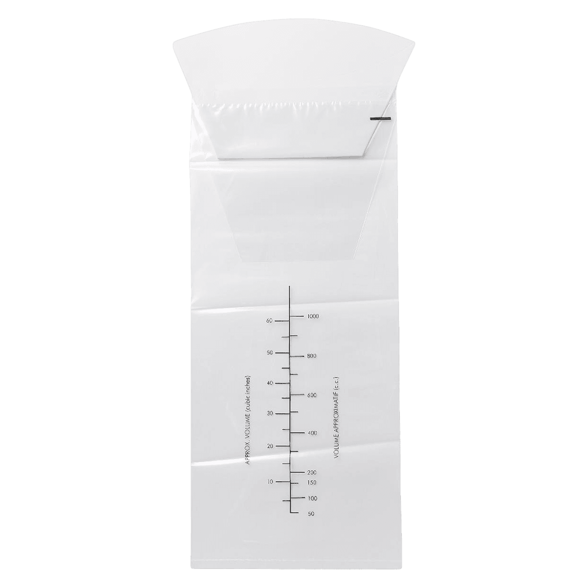 Medline Emesis Bag with Graduations, 15 x 6.5 x 4.5 Inches, Clear Plastic with Cardboard Rim, Non-Sterile, 500/Case - Bag Sickness w/Graduations - Image 1