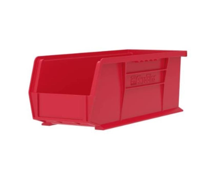 Akro-Mils AkroBins Storage Bin, Red Polymer, Label Holder, 14-3/4" x 5-1/2" x 5", 12/Case - Bin Storage 14.75x5.5x5 - Image 1