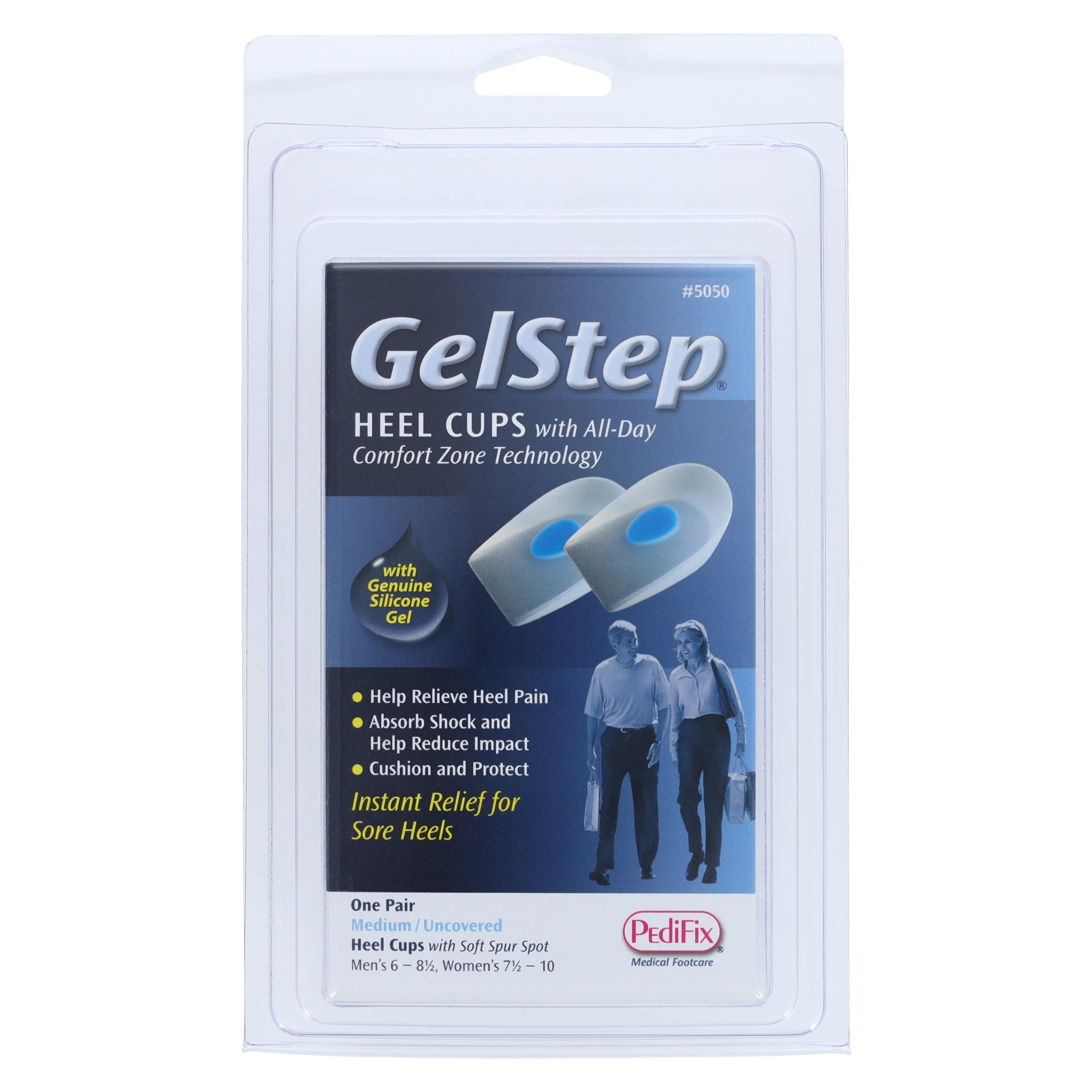 Pedifix GelStep Recovery Cup Heel Cushion, Silicone, Medium, Uncovered (S-Gel Heel Cup Spur) thumbnail 4