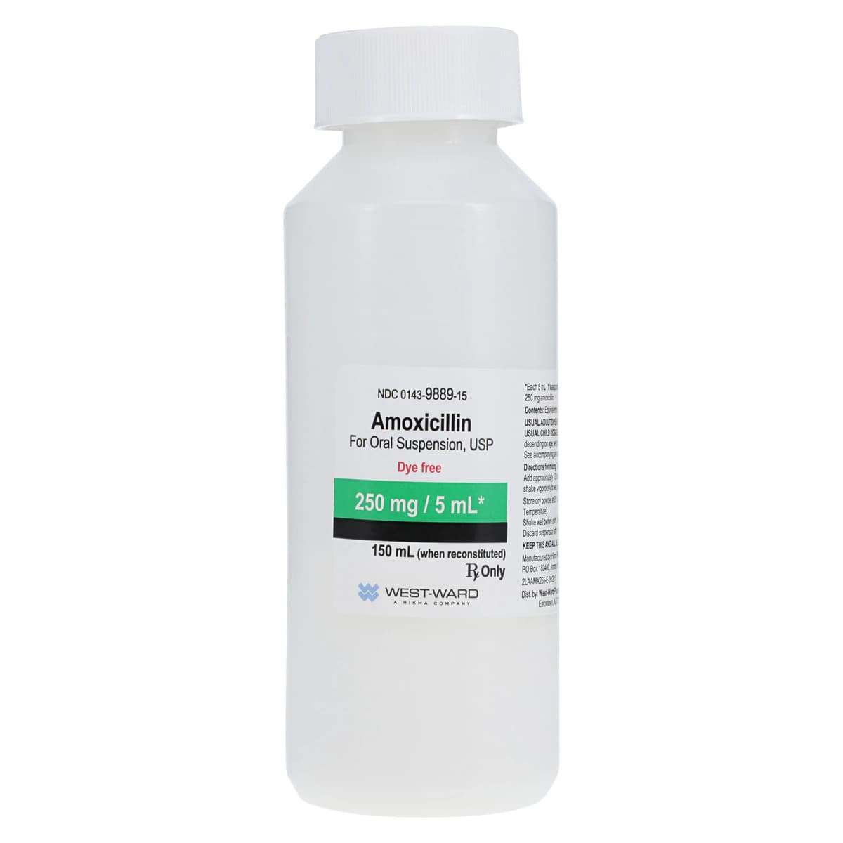 Amoxicillin Oral Suspension, 250mg/5mL, Dye Free, Tutti-Frutti, 150mL Bottle - Amoxicillin Susp Dye Free - Image 1