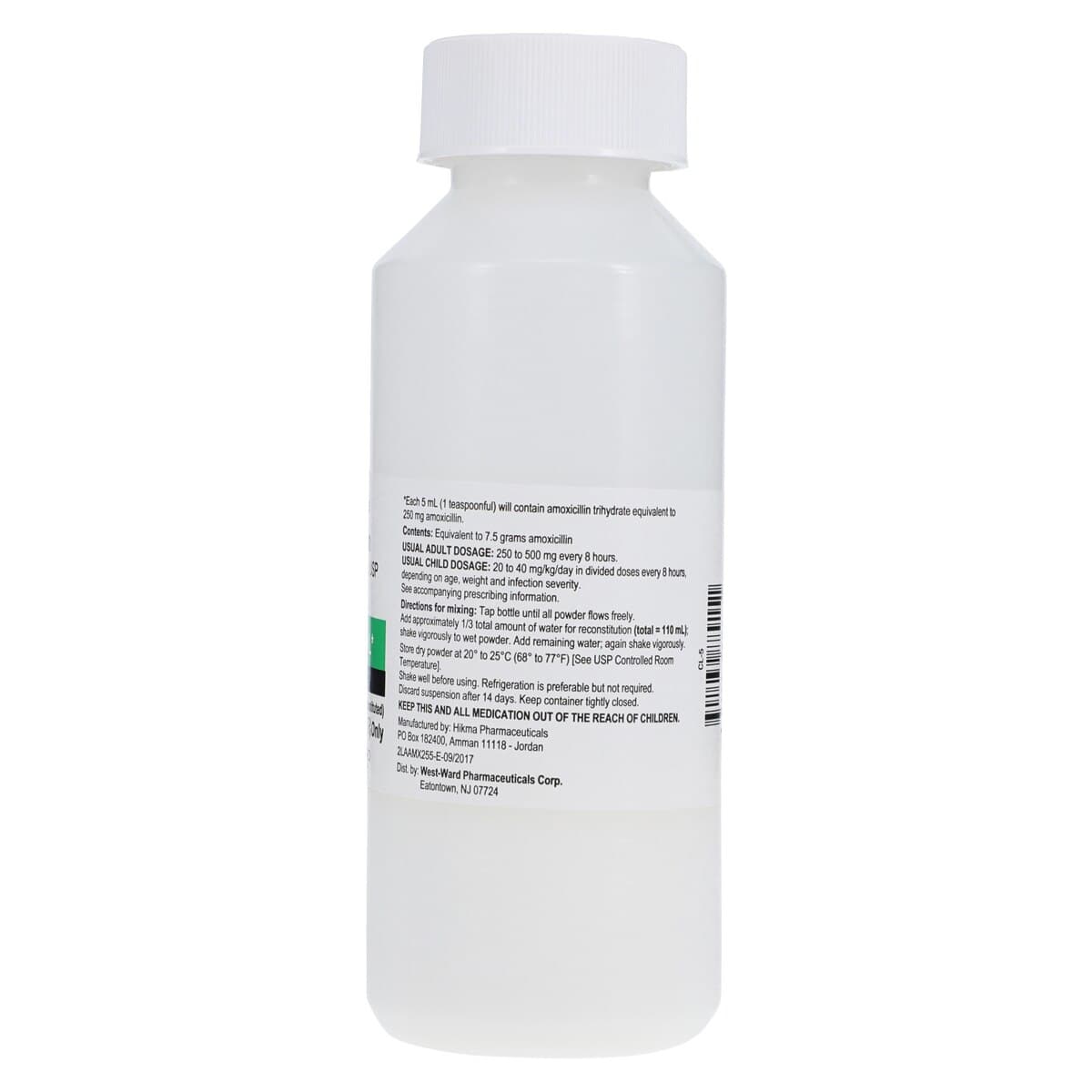 Amoxicillin Oral Suspension, 250mg/5mL, Dye Free, Tutti-Frutti, 150mL Bottle thumbnail 2
