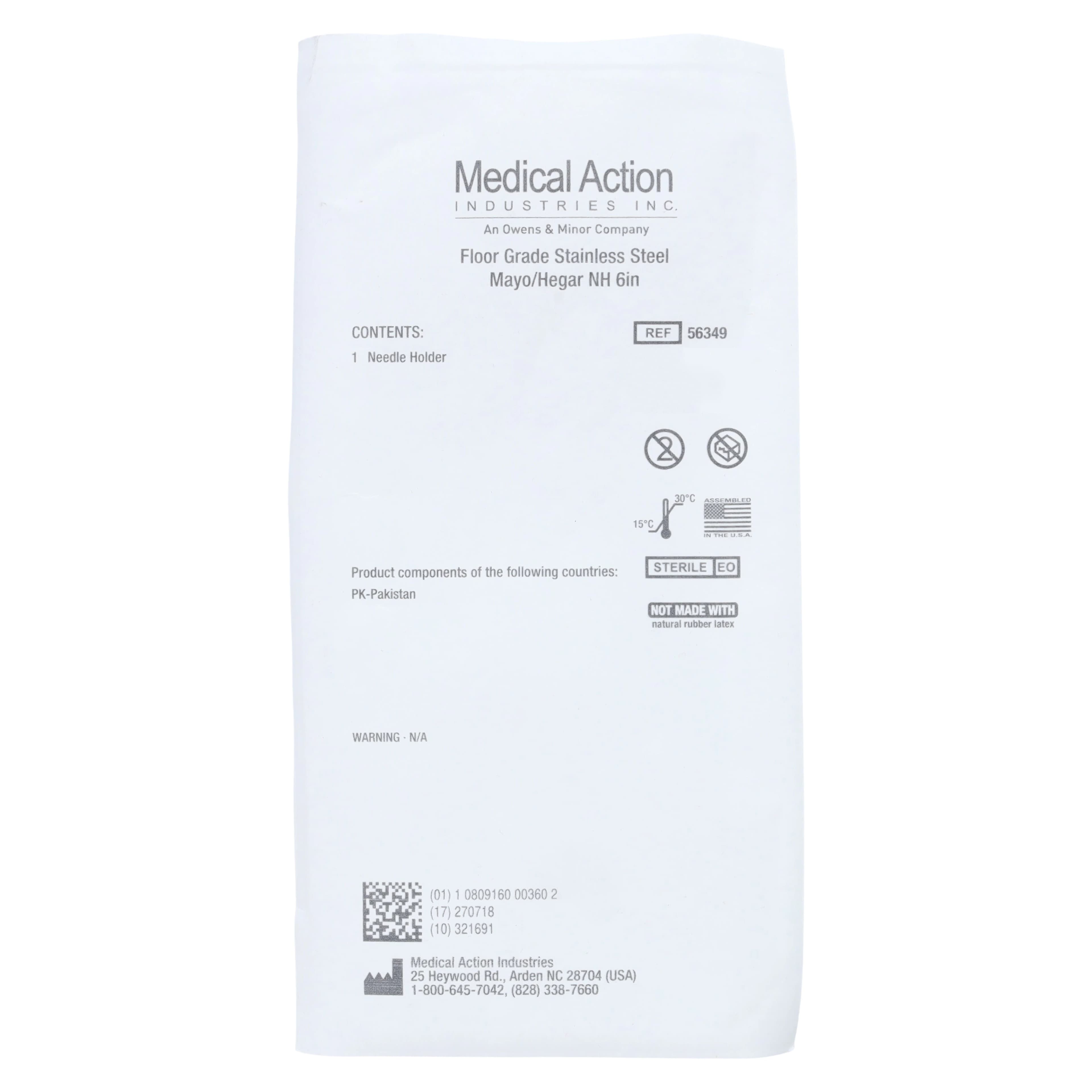Mayo-Hegar Needle Holder, Serrated Jaw, 6", 20/Box thumbnail 3
