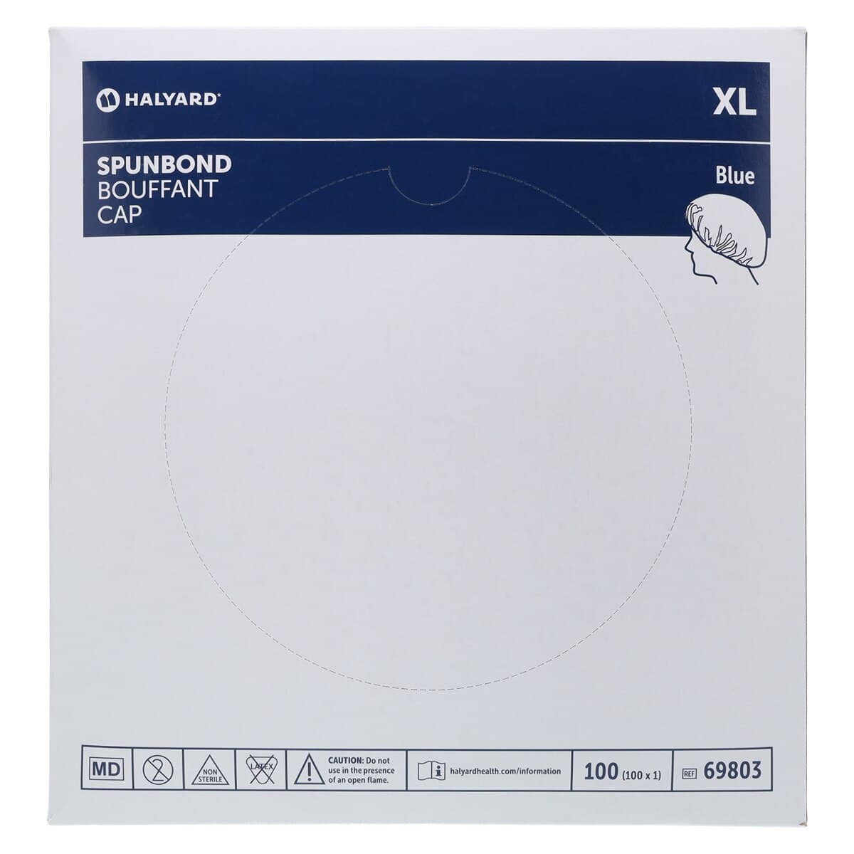 NovaPlus Bouffant Cap, X-Large, Blue, Non-Sterile, Disposable, 500/Case thumbnail 5