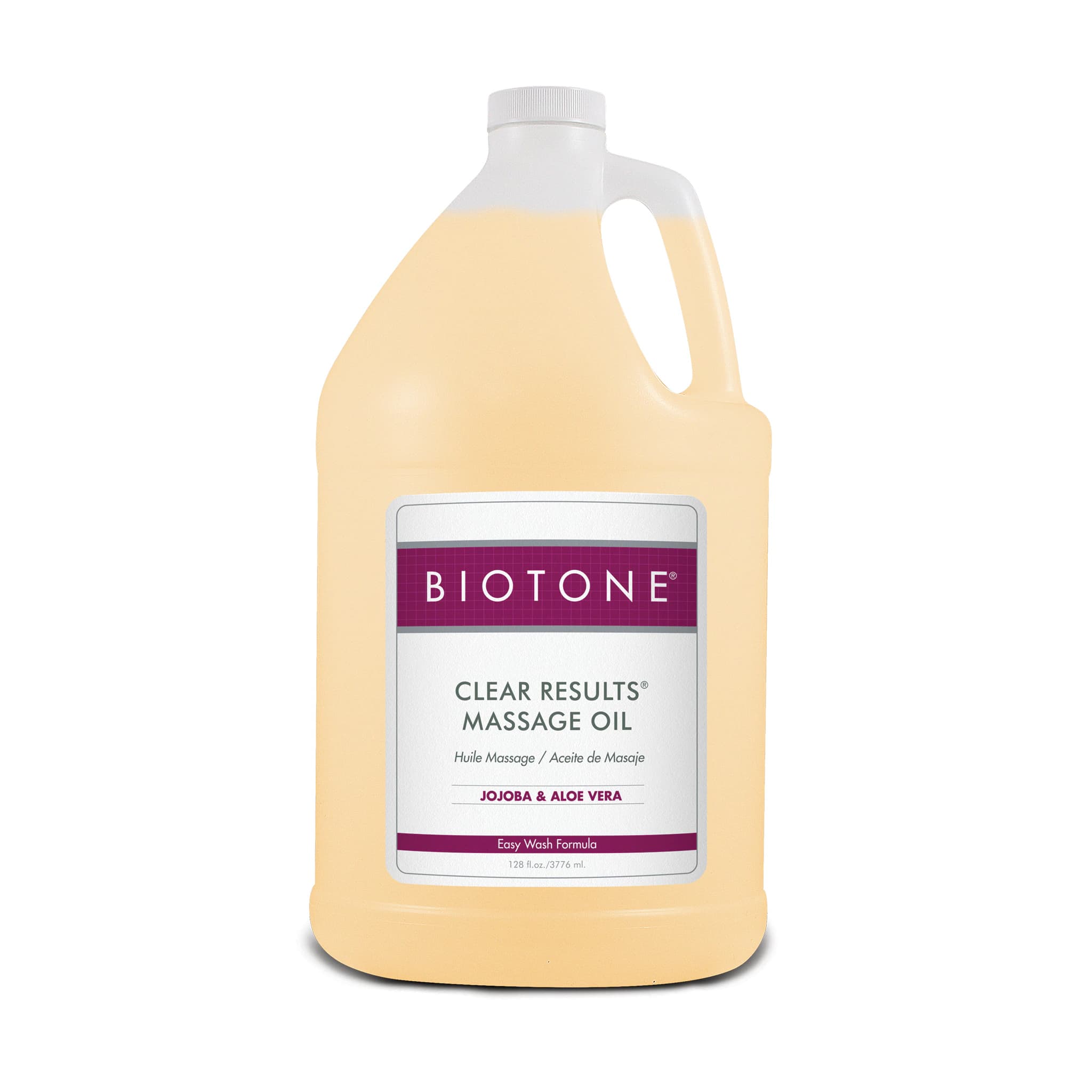 Biotone Clear Results Massage Oil, Aloe Vera & Jojoba, Unscented, Paraben Free, 1 Gallon - Clear Results Massage Oil - Image 1