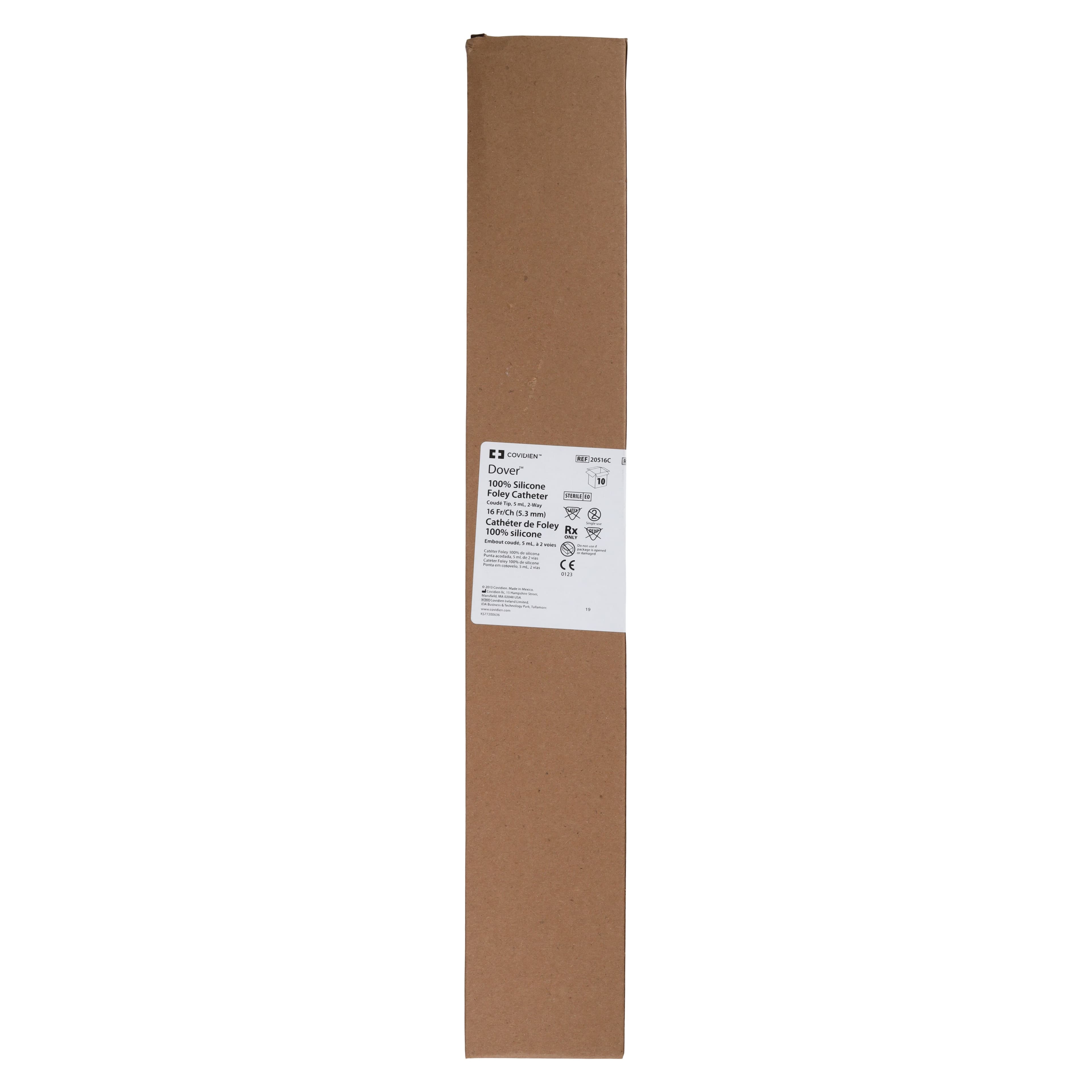 Dover 2-Way Foley Catheter, Large Coude Tip, Silicone, 16 Fr, 5 cc Balloon thumbnail 2