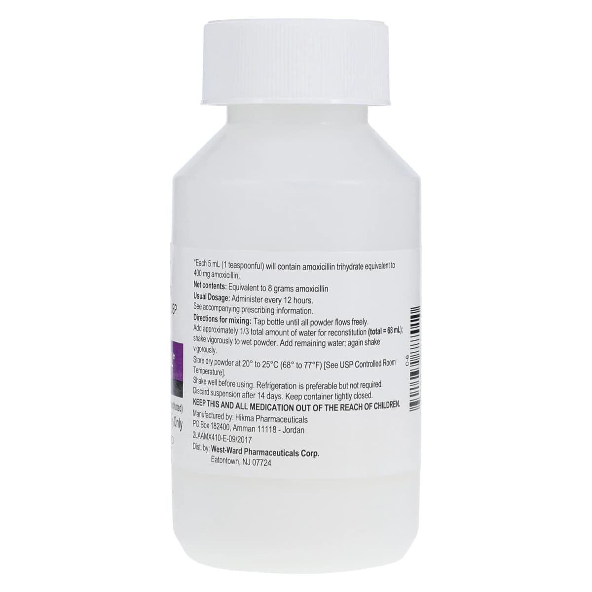 Amoxicillin Oral Suspension 400mg/5mL, Dye Free, Tutti-Frutti, 100mL Bottle thumbnail 2