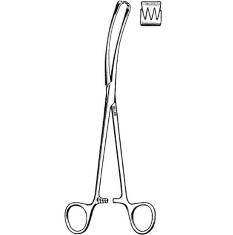 Sklar Vulsellum Forceps, 3x4 Teeth, Curved Sideways, 9" - Forcep 3x4 Curved Sideway 9" - Image 1