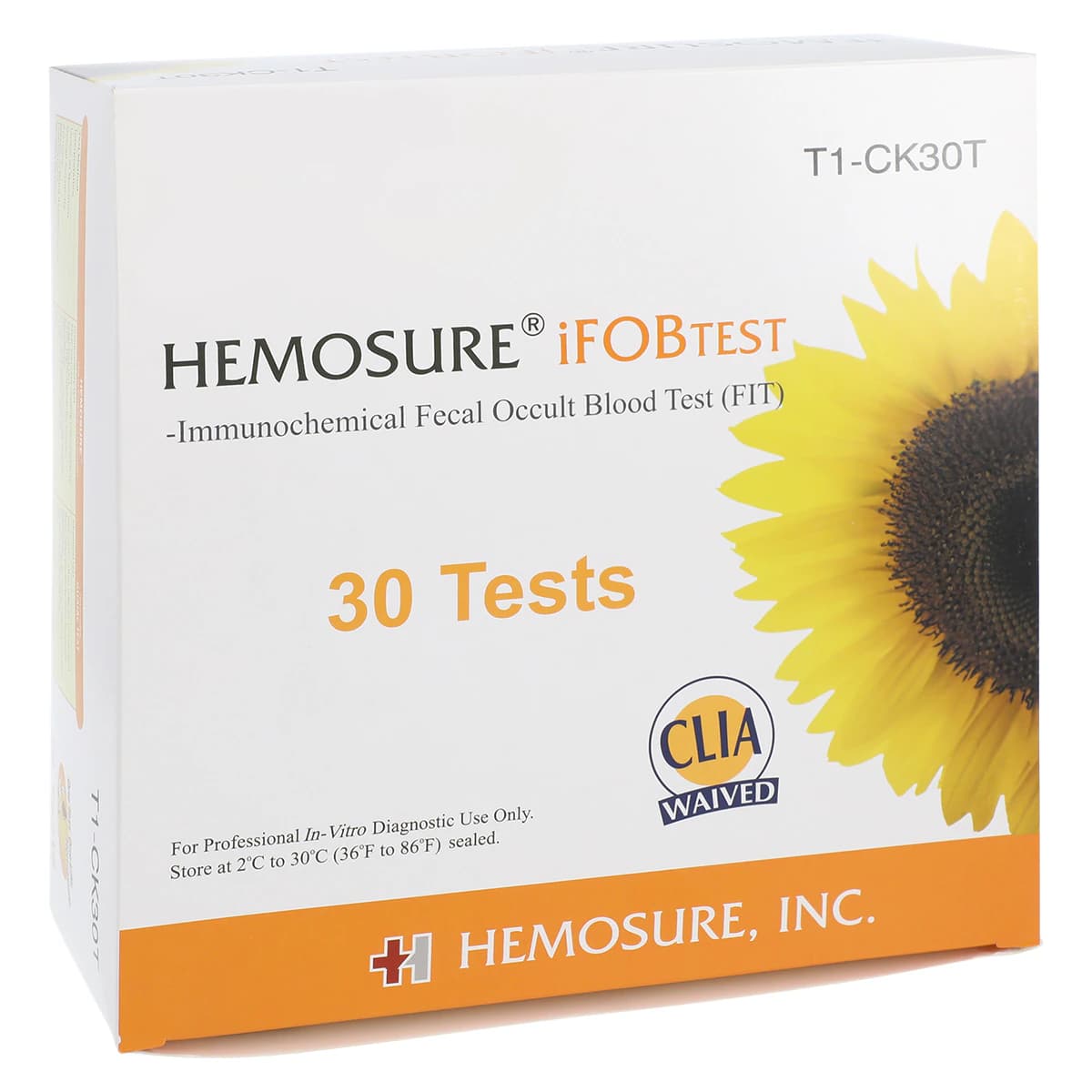 Hemosure iFOB Immunological Fecal Occult Blood Test Kit, CLIA Waived, 30 Tests/Box - IFOB Kit 30 Test/ 30 Tubes - Image 1