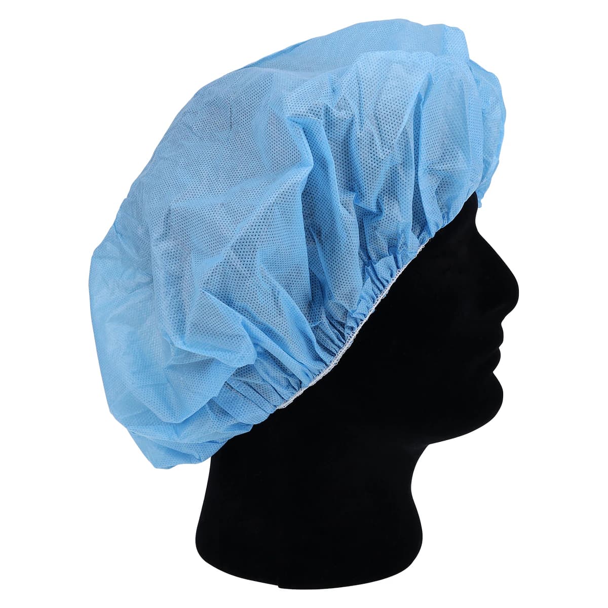 O & M Halyard Blue Tri-Layer Bouffant Cap, Large, Latex-Free, 300/Case thumbnail 3