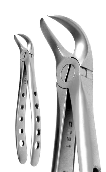 A Titan Instruments X-Trac Extracting Forceps, Lower Cowhorn, Size 2300, Stainless Steel, 1 Each - X-Trac Forcep Cowhorn - Image 1