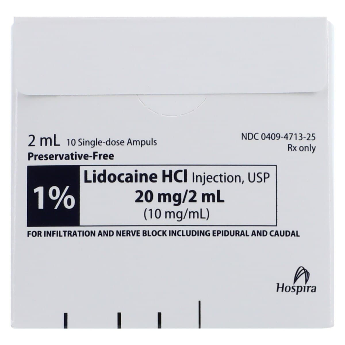 Lidocaine HCl Injection 1% Preservative-Free Ampules, 2 mL, 50/Package thumbnail 2