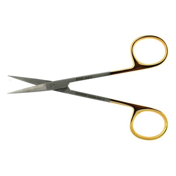 Iris Scissors, Straight, 4-1/2", Tungsten Carbide, Square Shank, Non-Sterile, Reusable - Scissor Iris Sq Shank Str TC - Image 1