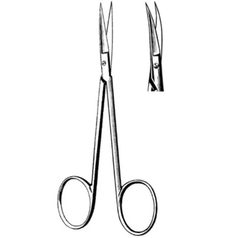 Sklar Instruments Surgi-OR Iris Scissors, Curved, 3.5", Stainless Steel, Non-Sterile, Reusable, Each - Scissor Iris Curved 3.5" - Image 1