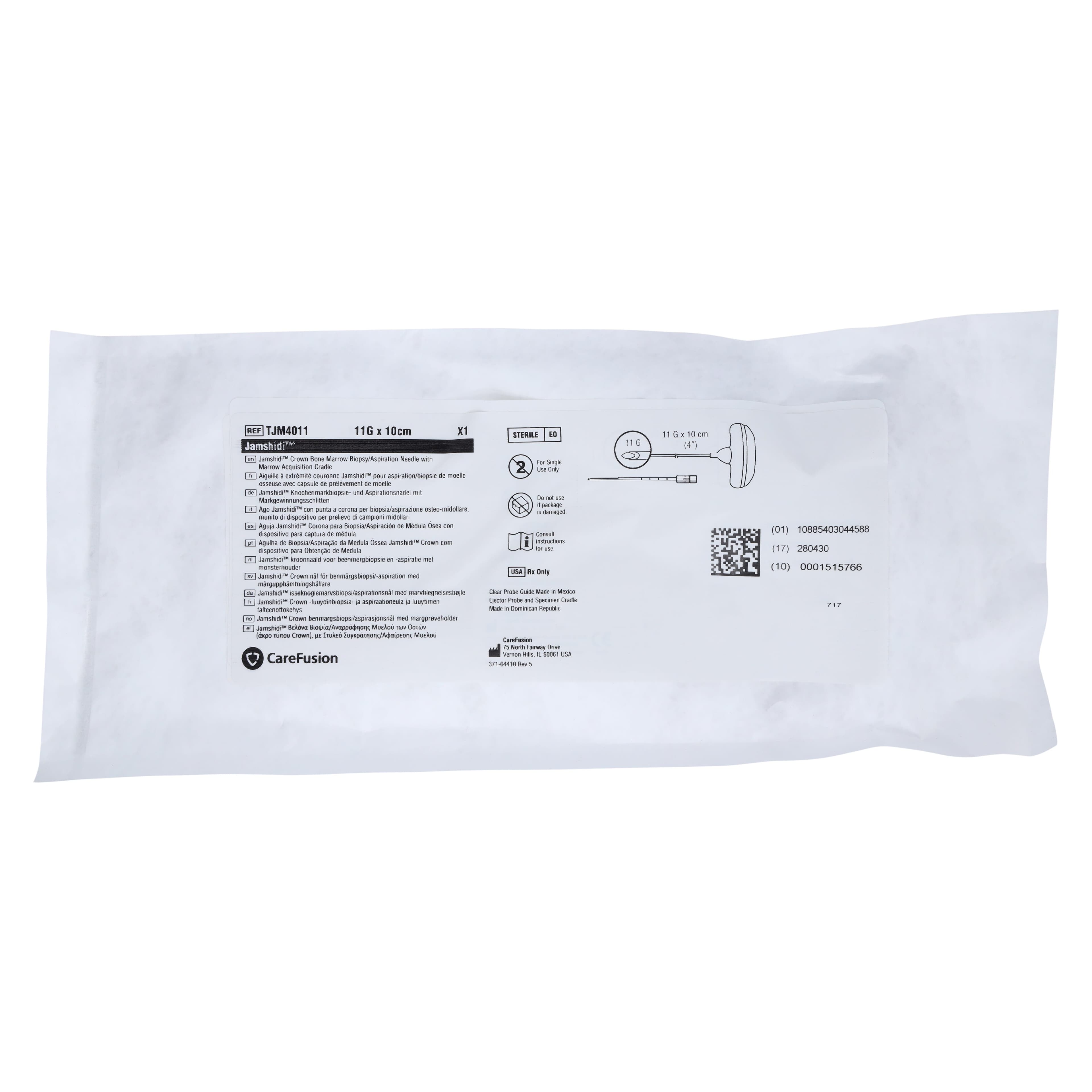Carefusion Jamshidi Bone Marrow Biopsy/Aspiration Needle, 11 Gauge, 4 Inch, Triple Crown Cannula Tip thumbnail 2