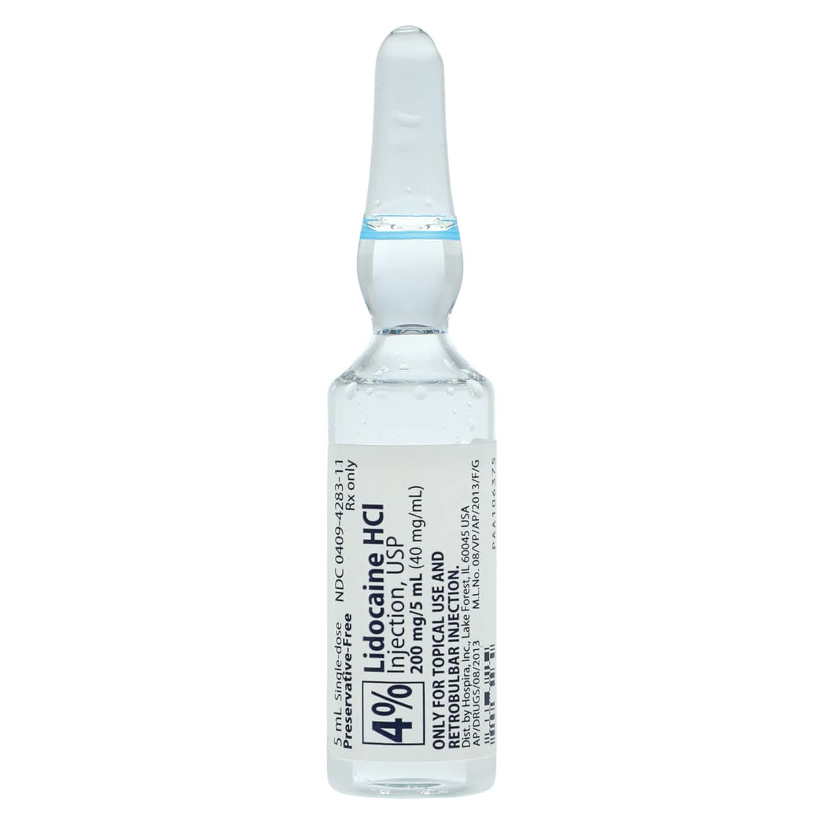 Lidocaine HCl Injection 4% Preservative Free Ampule 5mL, 25/Package thumbnail 2