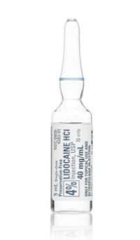 Lidocaine HCl Injection 4% Preservative Free Ampule 5mL, 25/Package - Lidocaine HCl Inj Amp PF 5mL - Image 1