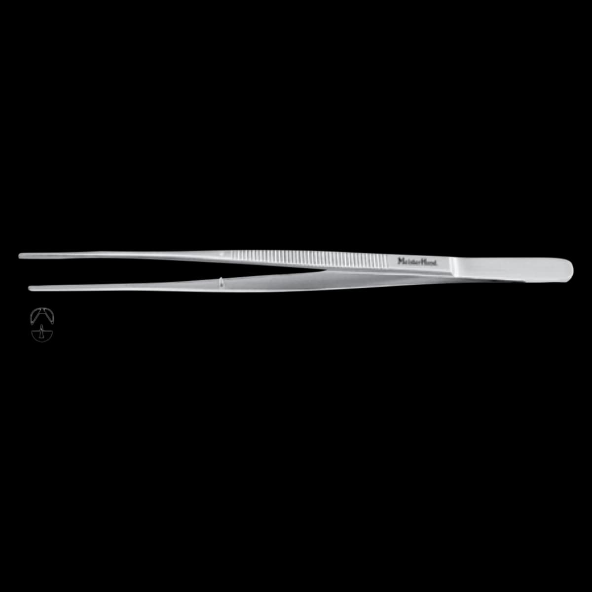 Miltex Meister-Hand Potts-Smith Tissue Forceps, Straight, 7", 1x2 Teeth, Stainless Steel, Autoclavable - Forceps Potts-Smith Tissue - Image 1