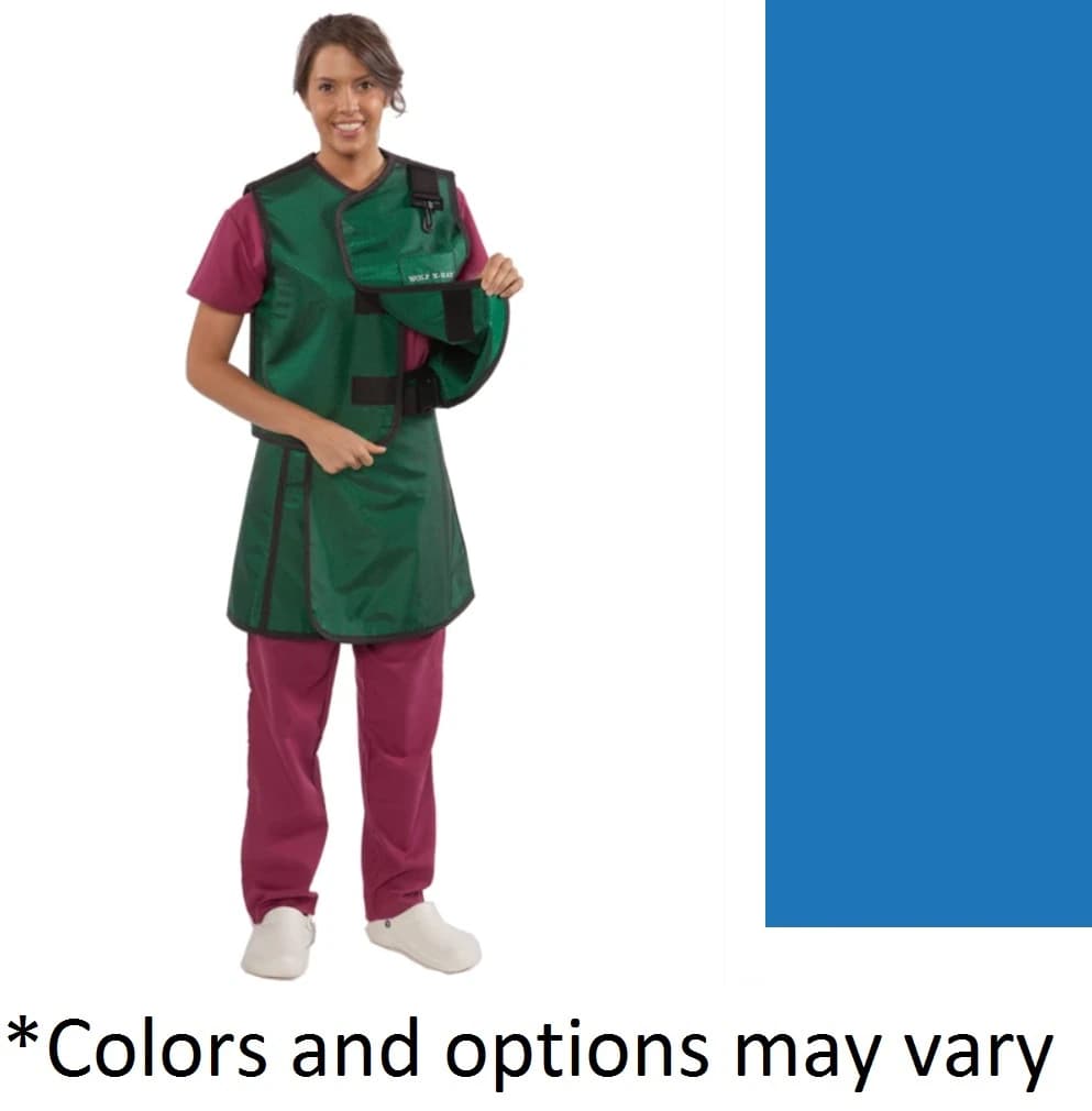 Wolf X-Ray Lightweight Lead X-Ray Apron/Vest with Thyroid Collar, Female, Front/Back Protection - Apron/Vest w/Thyroid Collar - Image 1