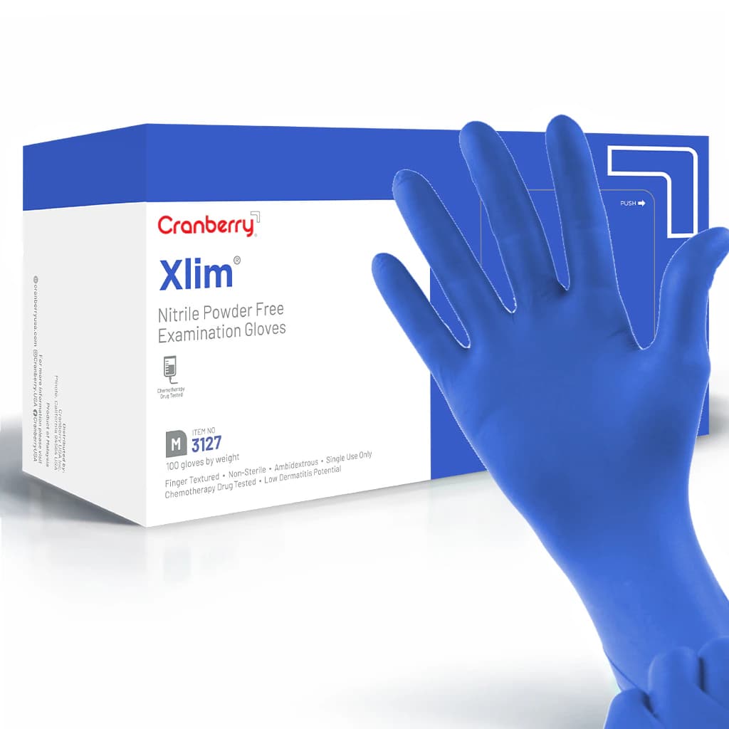 Cranberry Xlim Nitrile Examination Gloves, Powder-Free, Non-Sterile, Small, Neo Blue, 100/Box, CR3126 thumbnail 2