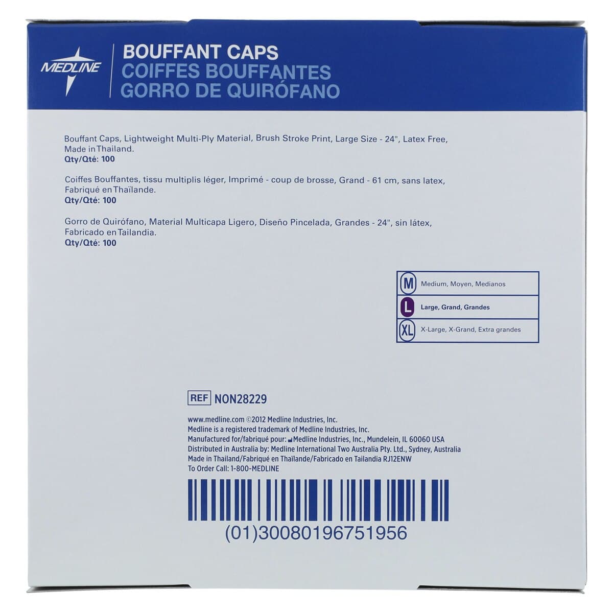 Medline Pro Series Surgeon Cap, Brush Stroke Print, Disposable, Non-Latex, 100/Box thumbnail 7