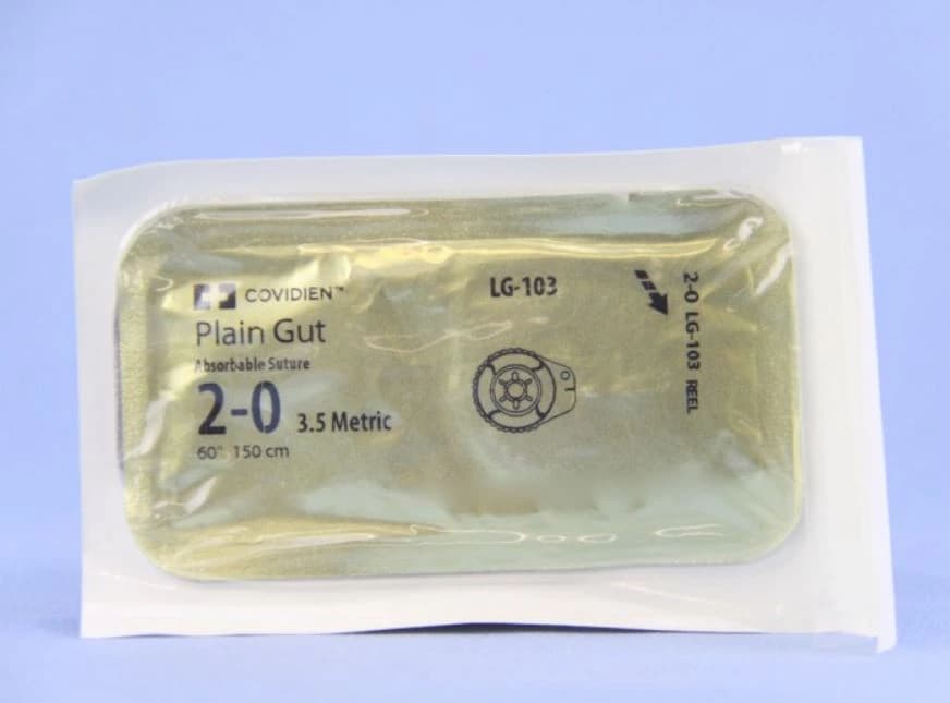 Surgigut Suture Plain Gut Monofilament 2-0, 60", Absorbable, Uncoated, Undyed, 24/Case thumbnail 2