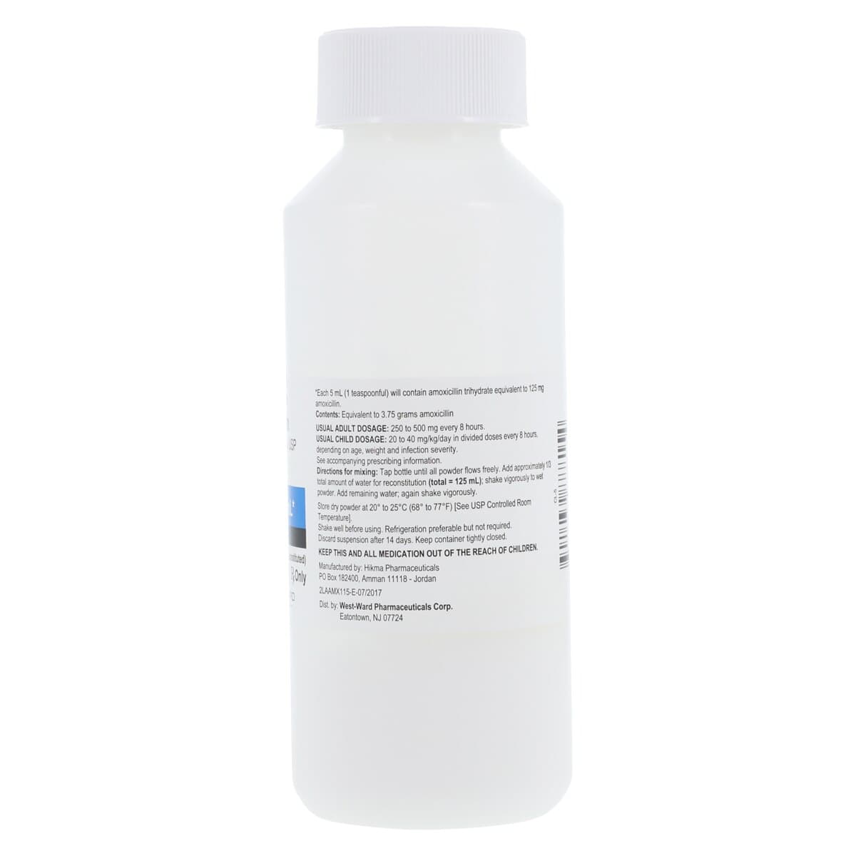 Amoxicillin Oral Suspension, 125mg/5mL, Dye Free, Tutti-Frutti, 150mL Bottle thumbnail 2