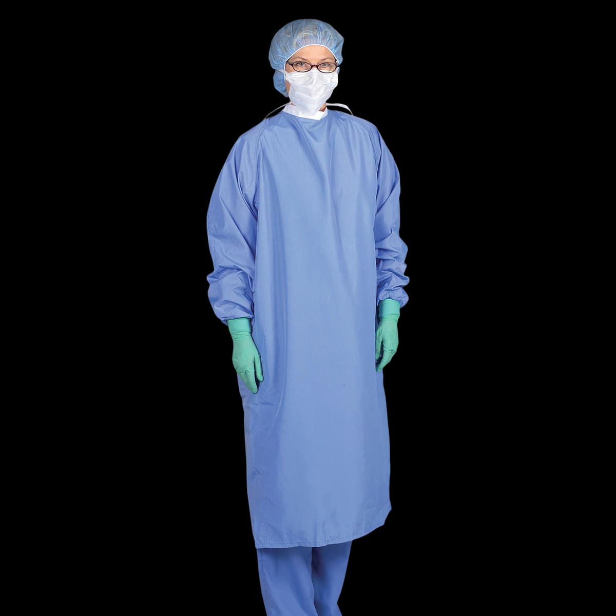 Medline Blockade Reusable Surgical Gown, 99% Polyester/1% Carbon, X-Large, Ceil Blue, Non-Sterile, Neck/Back Ties, 12/Case - Gown Surgeon Blockade XL - Image 1