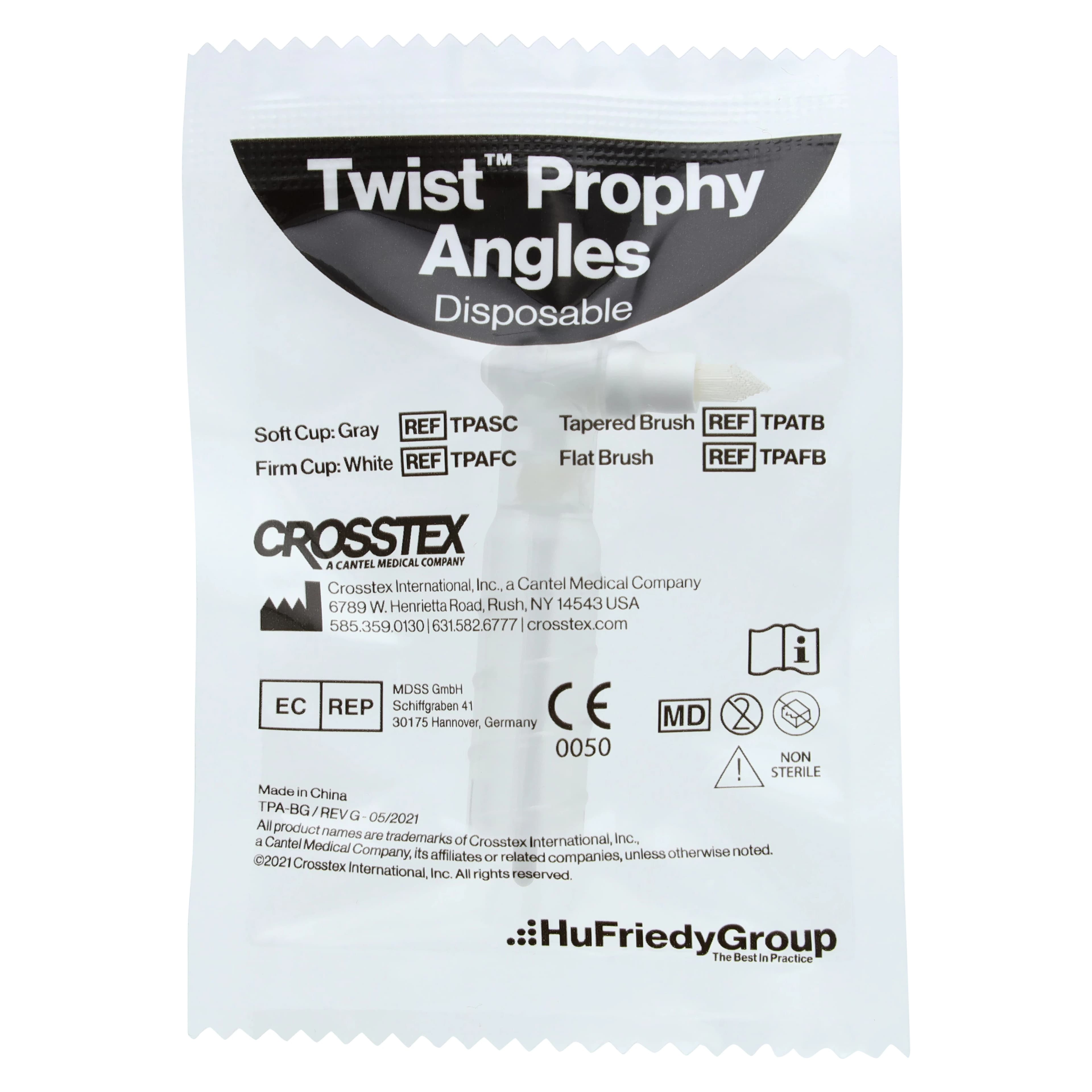 Crosstex Twist Disposable Prophy Angle, Tapered Brush, 100/Box, TPATB - Twist Disposable Prophy Angles - Tapered Brush - Image 1