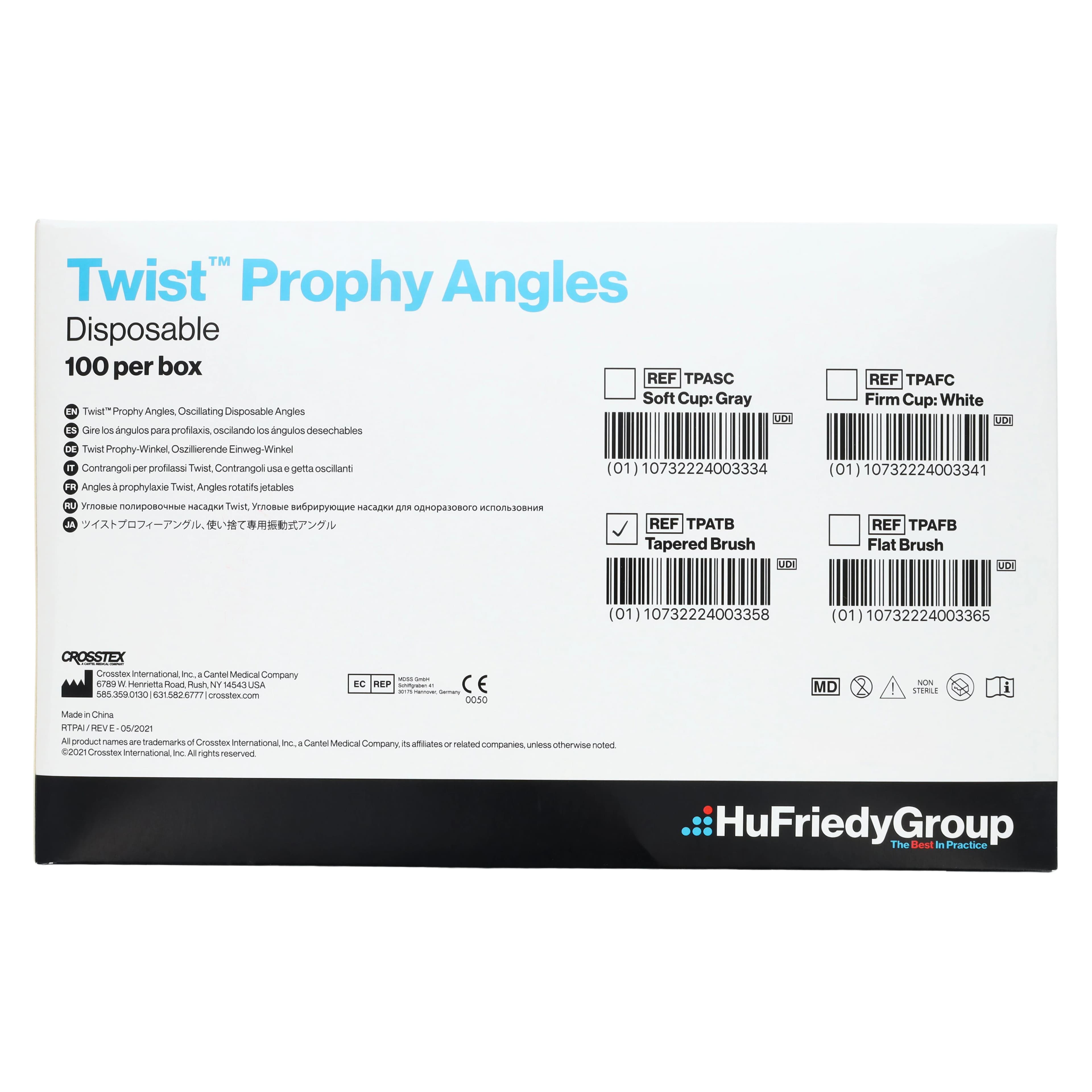 Crosstex Twist Disposable Prophy Angle, Tapered Brush, 100/Box, TPATB thumbnail 4
