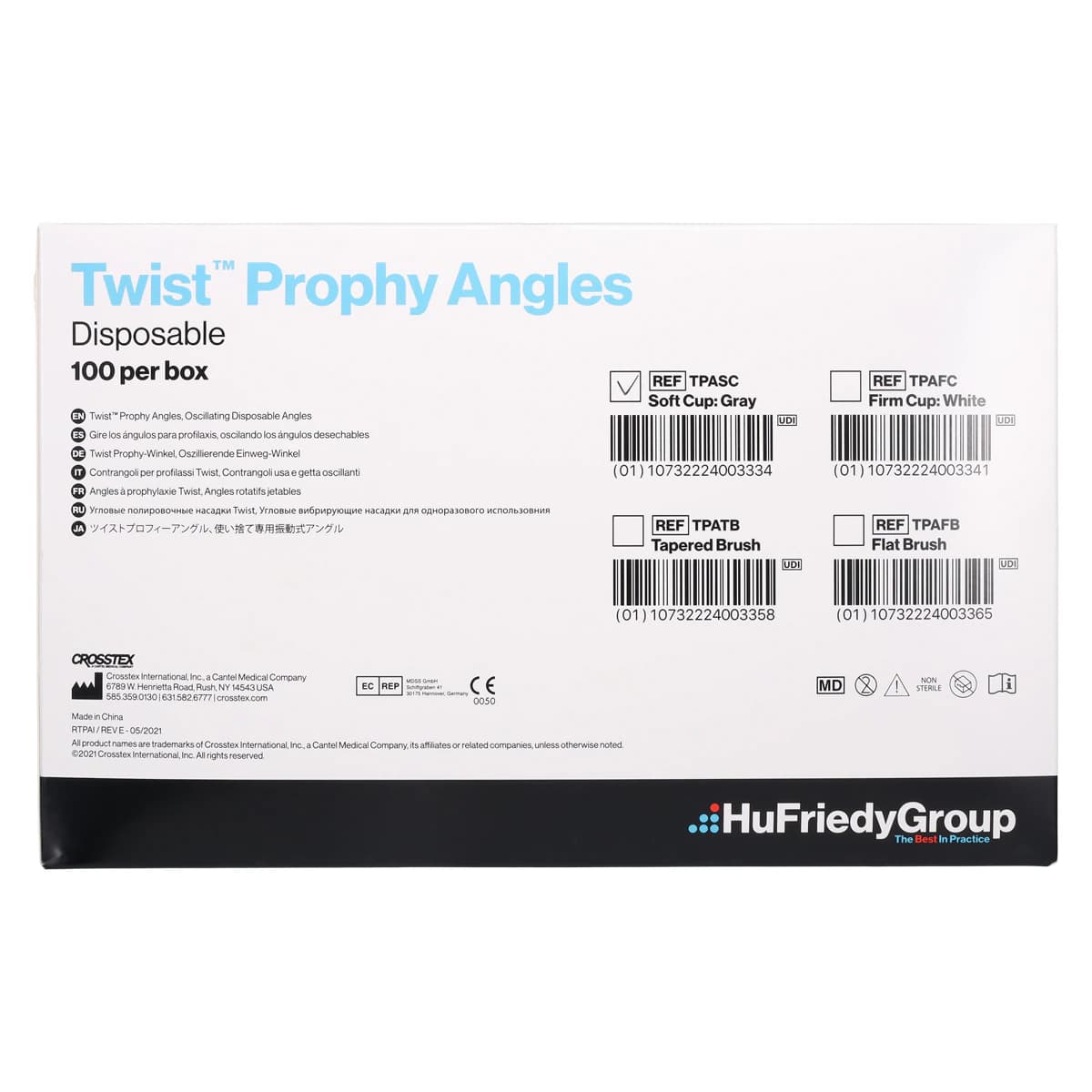 Crosstex Twist Disposable Prophy Angles, Soft Cup, Gray, Latex-Free, 100/Box, TPASC thumbnail 5
