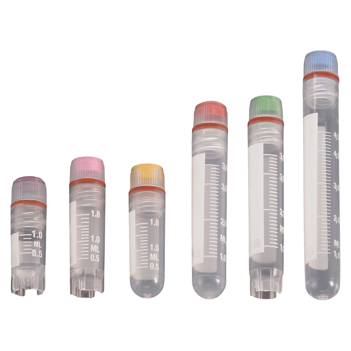 Simport Scientific CryoVial Polypropylene 2mL Internal Thread Conical Bottom Self-Standing Cryogenic Vial, RNase-/DNase-/Pyrogen-/DNA-free, 1000/Case - Cryovial Silicone ORing Seal - Image 1