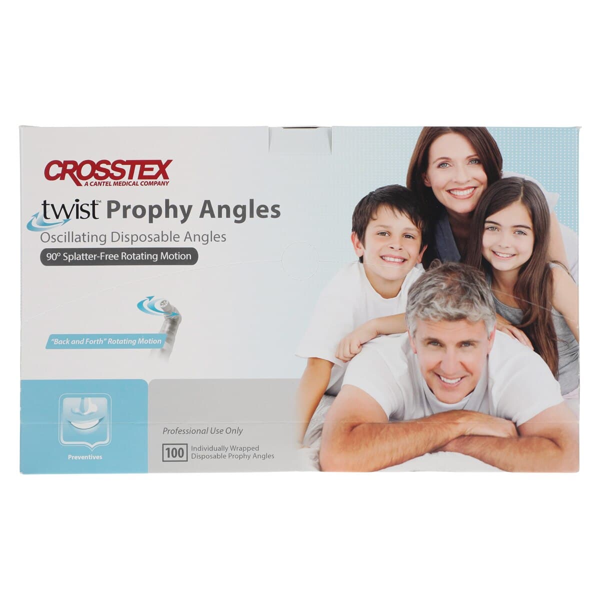 Crosstex Twist Disposable Prophy Angle, Firm Cup, White, 90-Degree Reciprocating, Latex-Free, 100/Box, TPAFC thumbnail 3