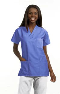 Fashion Seal Fashion Poplin Scrub Shirt, Unisex, Ciel Blue, Large, 65% Polyester/35% Cotton, 3 Pockets, Pullover - Shirt Scrub Unisex Ciel Blue - Image 1