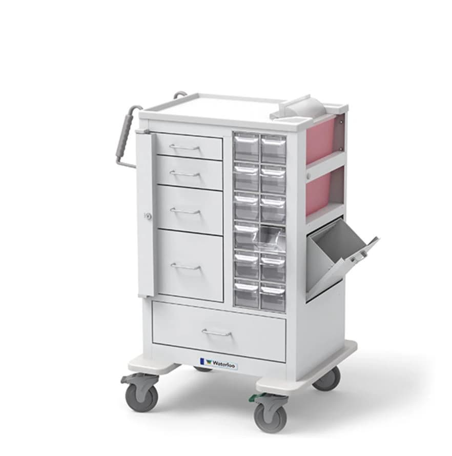 Waterloo Healthcare Phlebotomy Cart with Gatelock, White - Cart Phlebot w/Gatelock White - Image 1